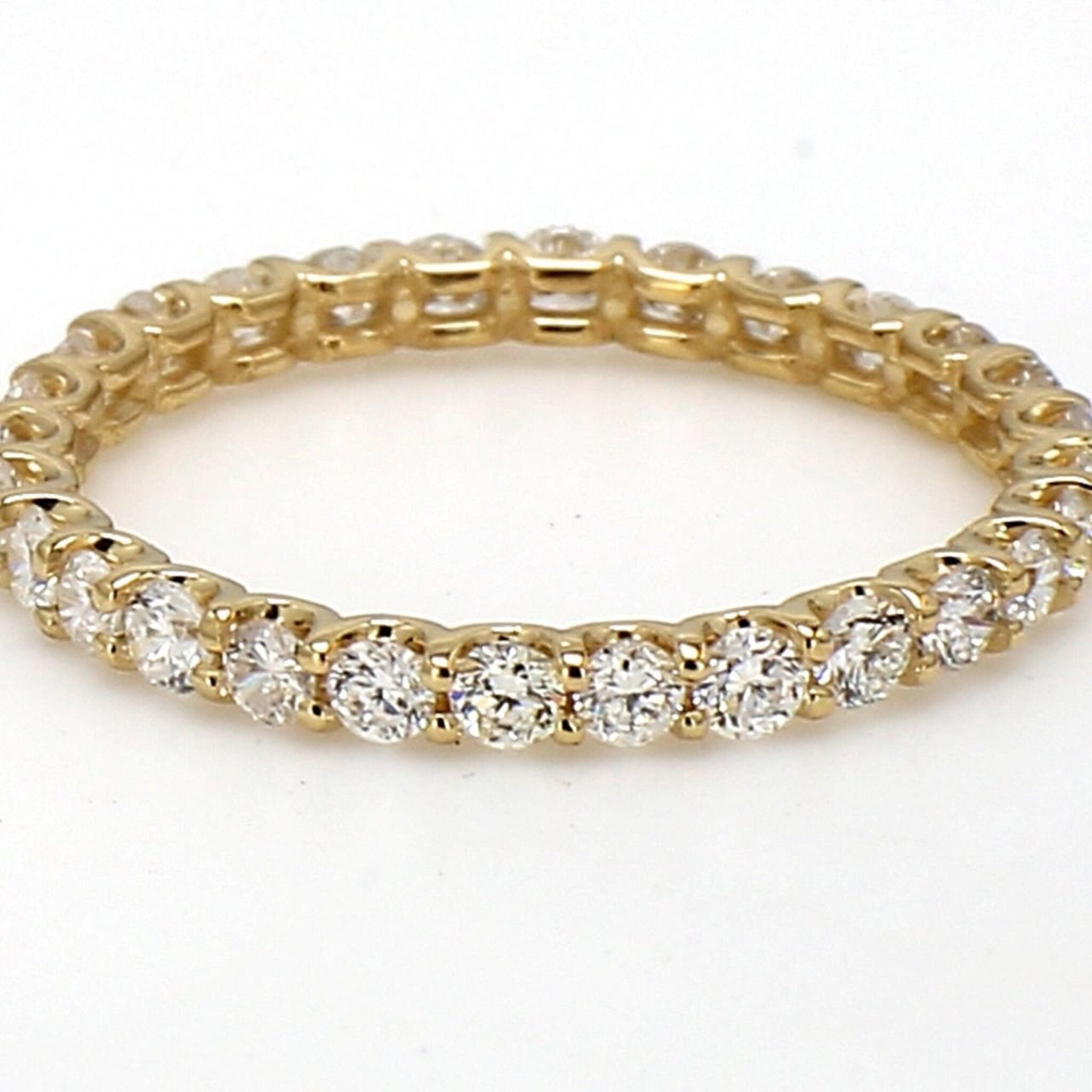 Ninacci 14K Yellow Gold Eternity Band with Radiant Round Diamonds - 0.54 Carat Total Diamond Weight - Size 3.5