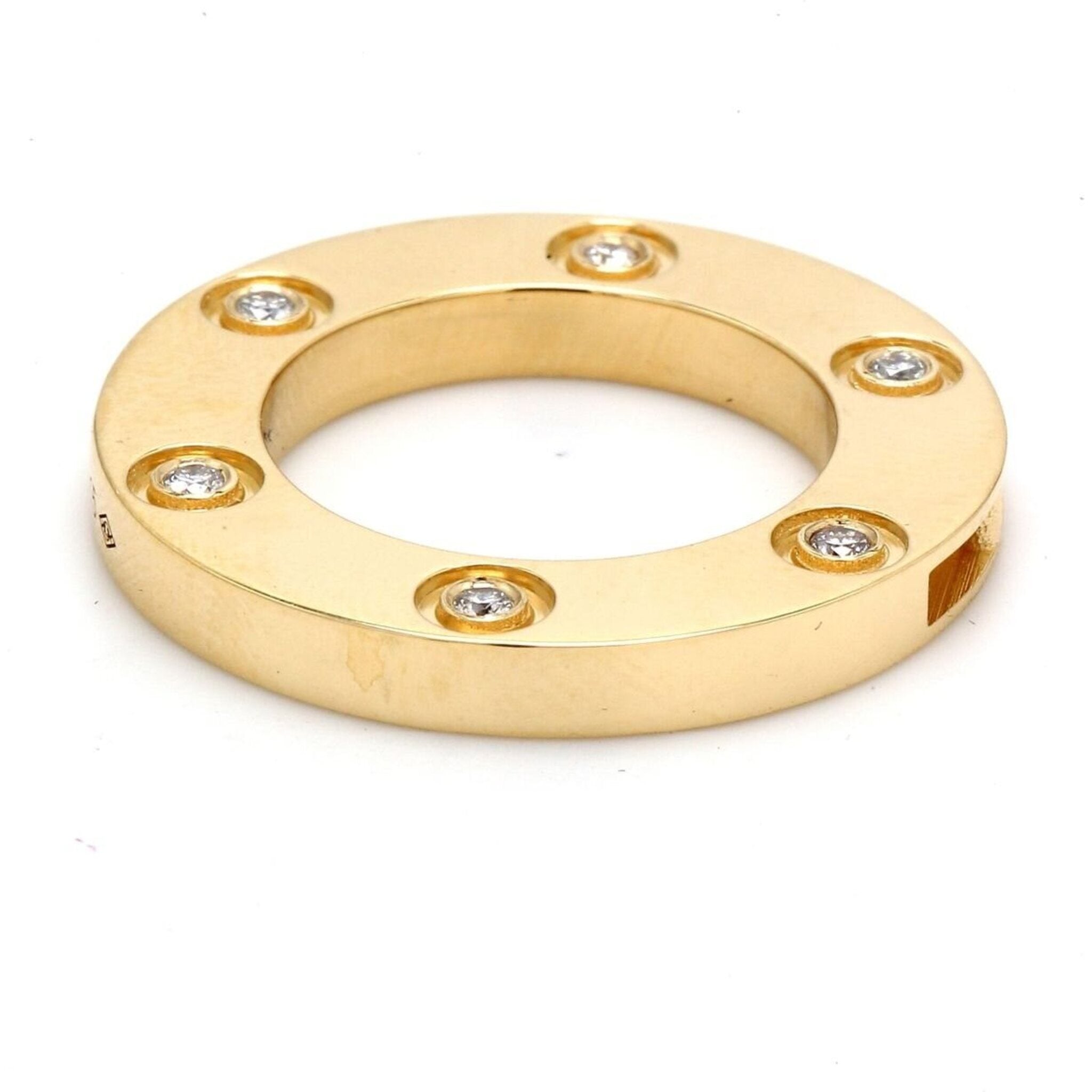 Ninacci 14K Yellow Gold Love Pendant with Bezel-Set Round Diamonds - 0.11 Carat Total Diamond Weight