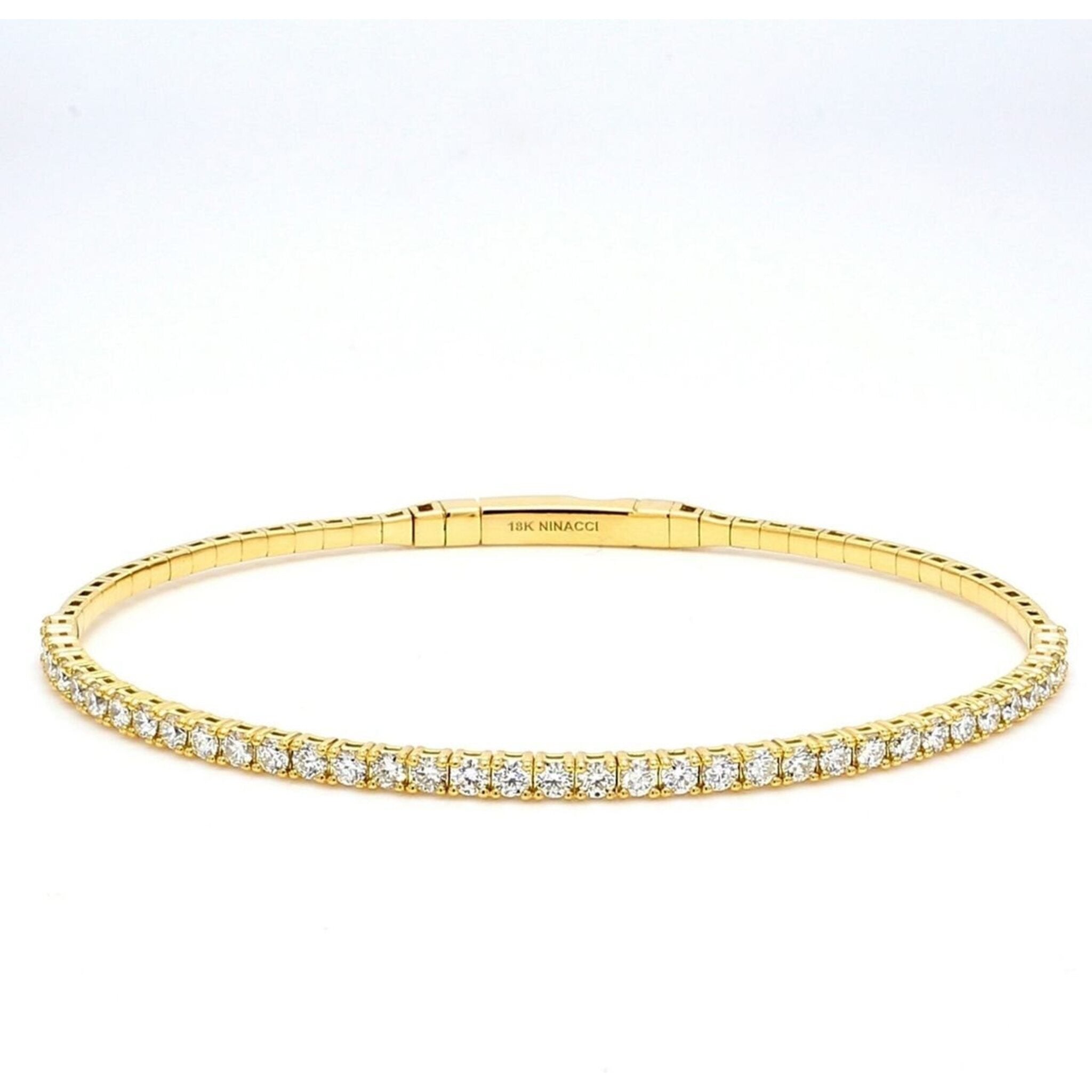 Ninacci 18K Gold Diamond Elegance Flexible Bangle