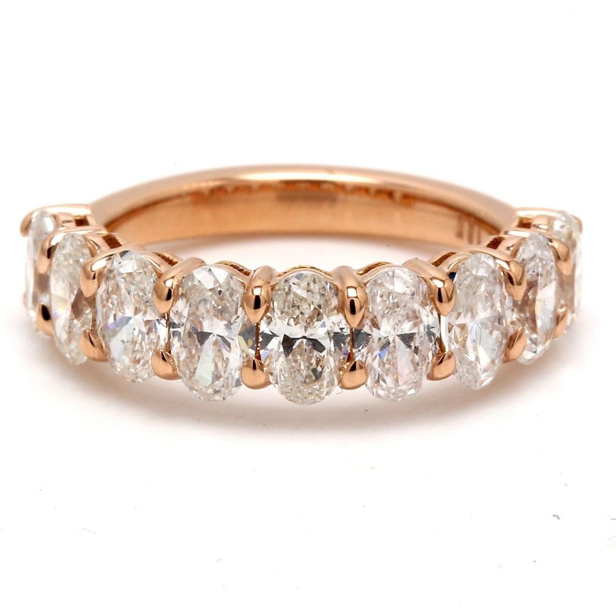 Ninacci 18K Rose Gold 9-Stone Diamond Band - 1.40 Carat Total Diamond Weight - Size 4.75