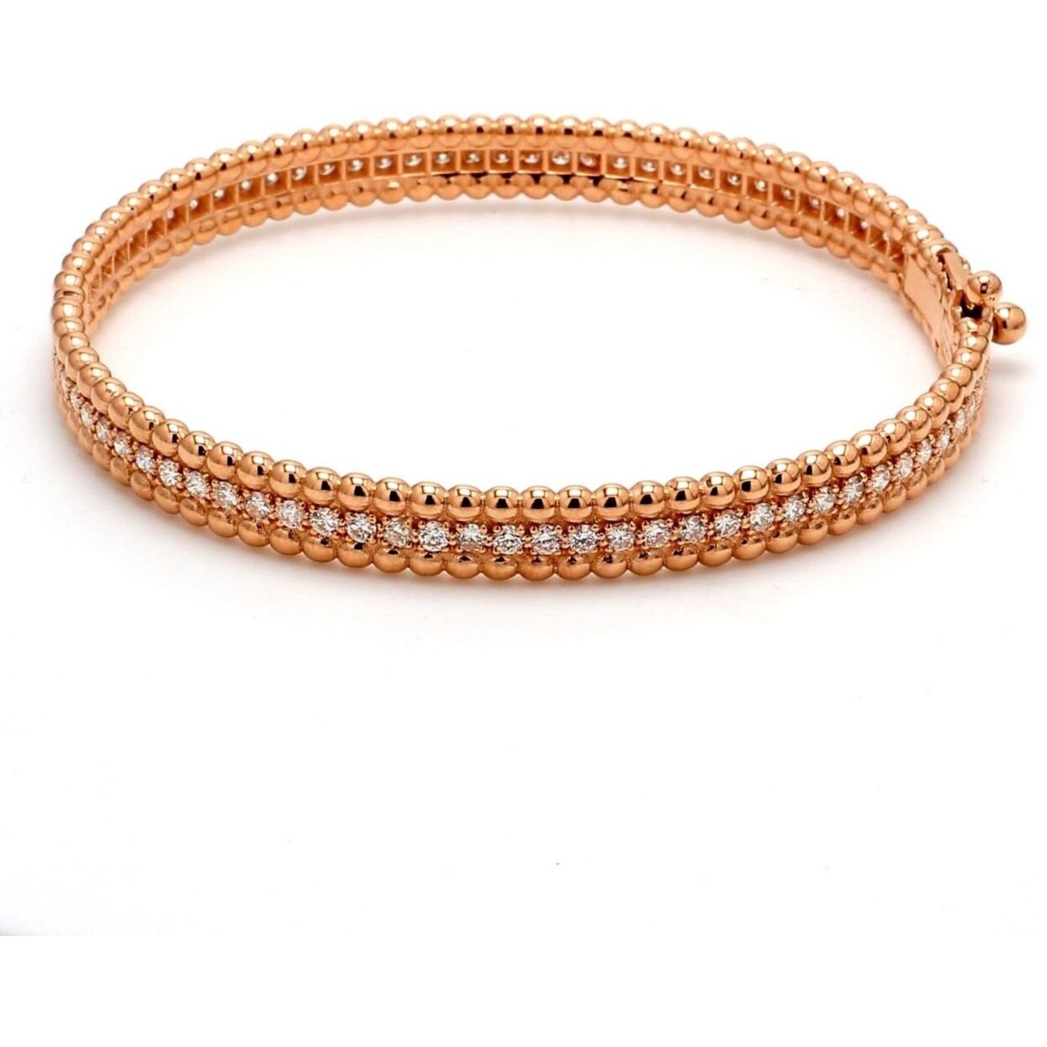 Ninacci 18K Rose Gold Diamond Pave Bangle - 2.41 Carat Total Diamond Weight