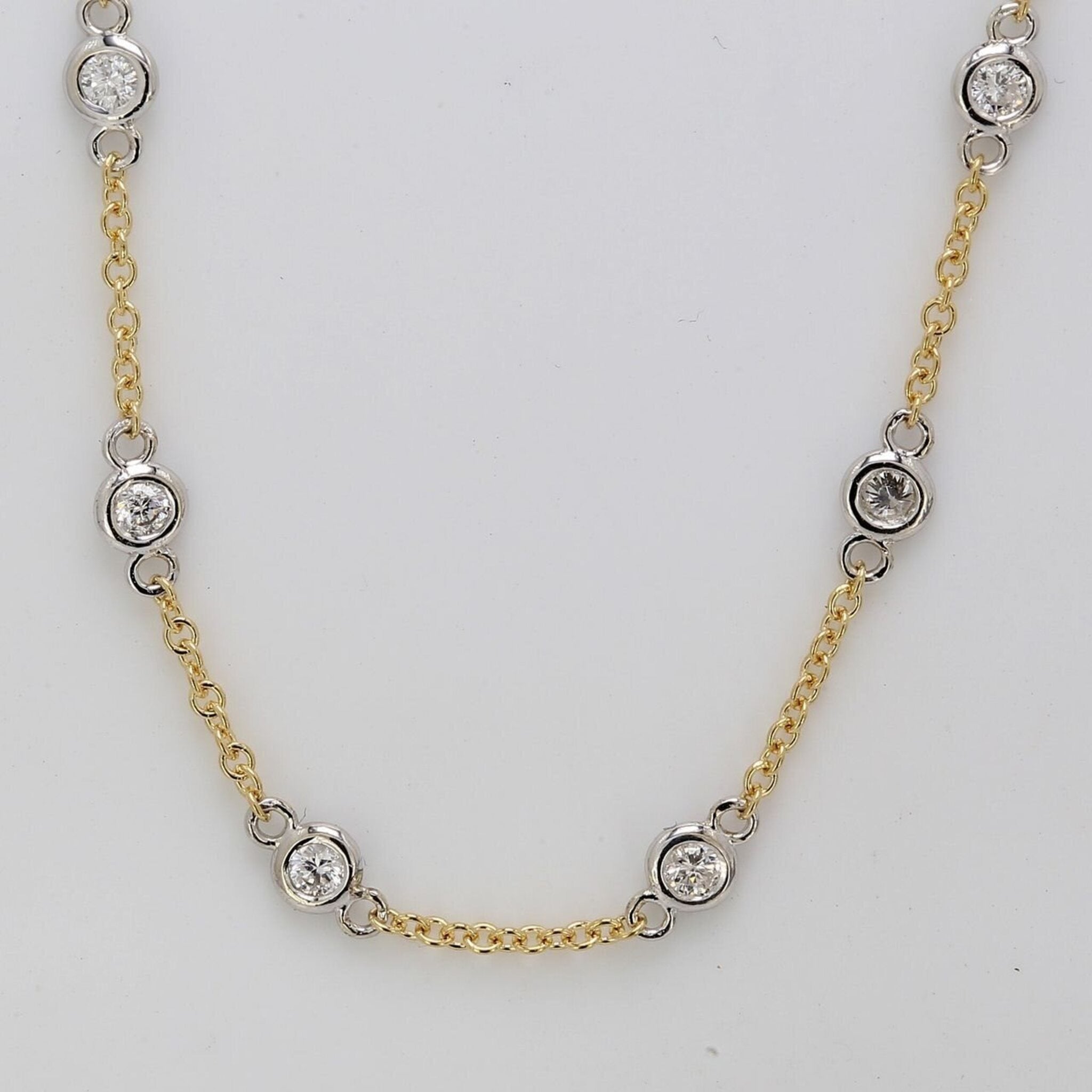 Ninacci 18K Two-Tone Diamonds by the Yard Necklace - Captivating Elegance in 24 Inches