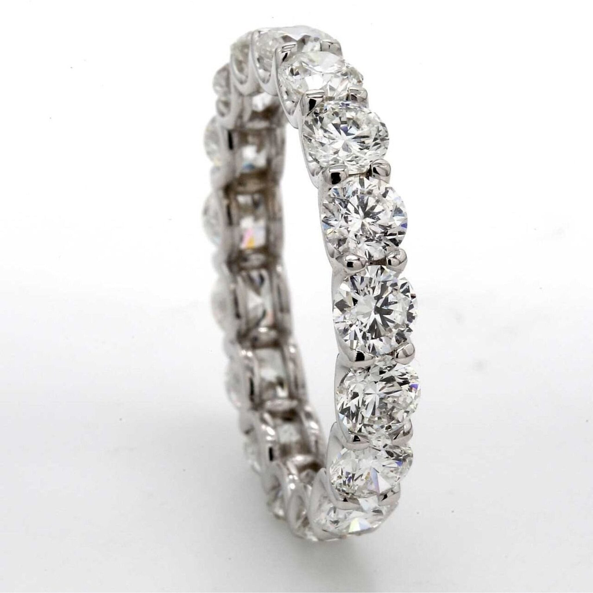 Ninacci 18K White Gold 3.98 Carat Total Diamond Weight Eternity Band - Size 7