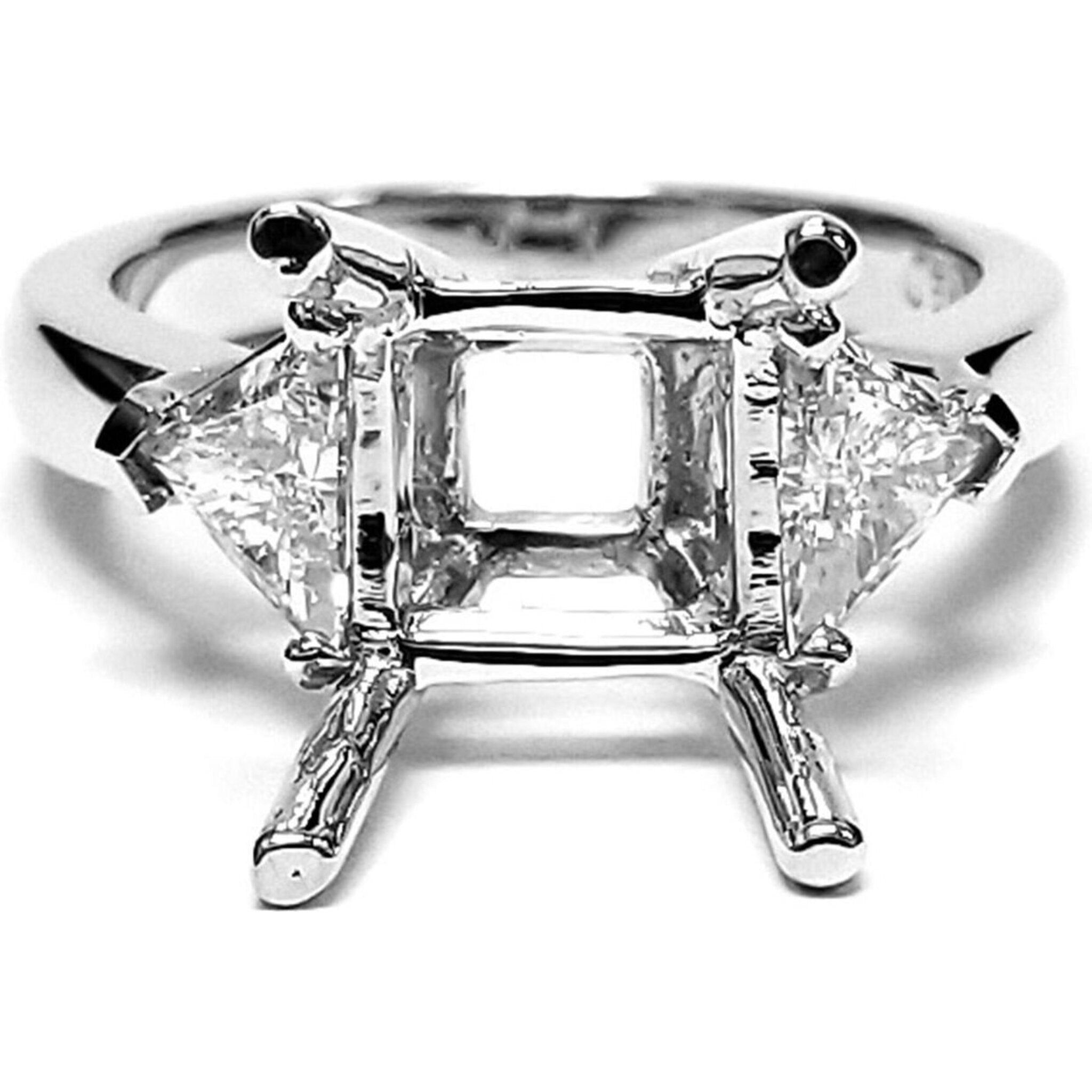 Ninacci 18K White Gold 3-Stone Trilliant Diamond Engagement Ring - 1.09 Carat Total Diamond Weight - Size 5.25