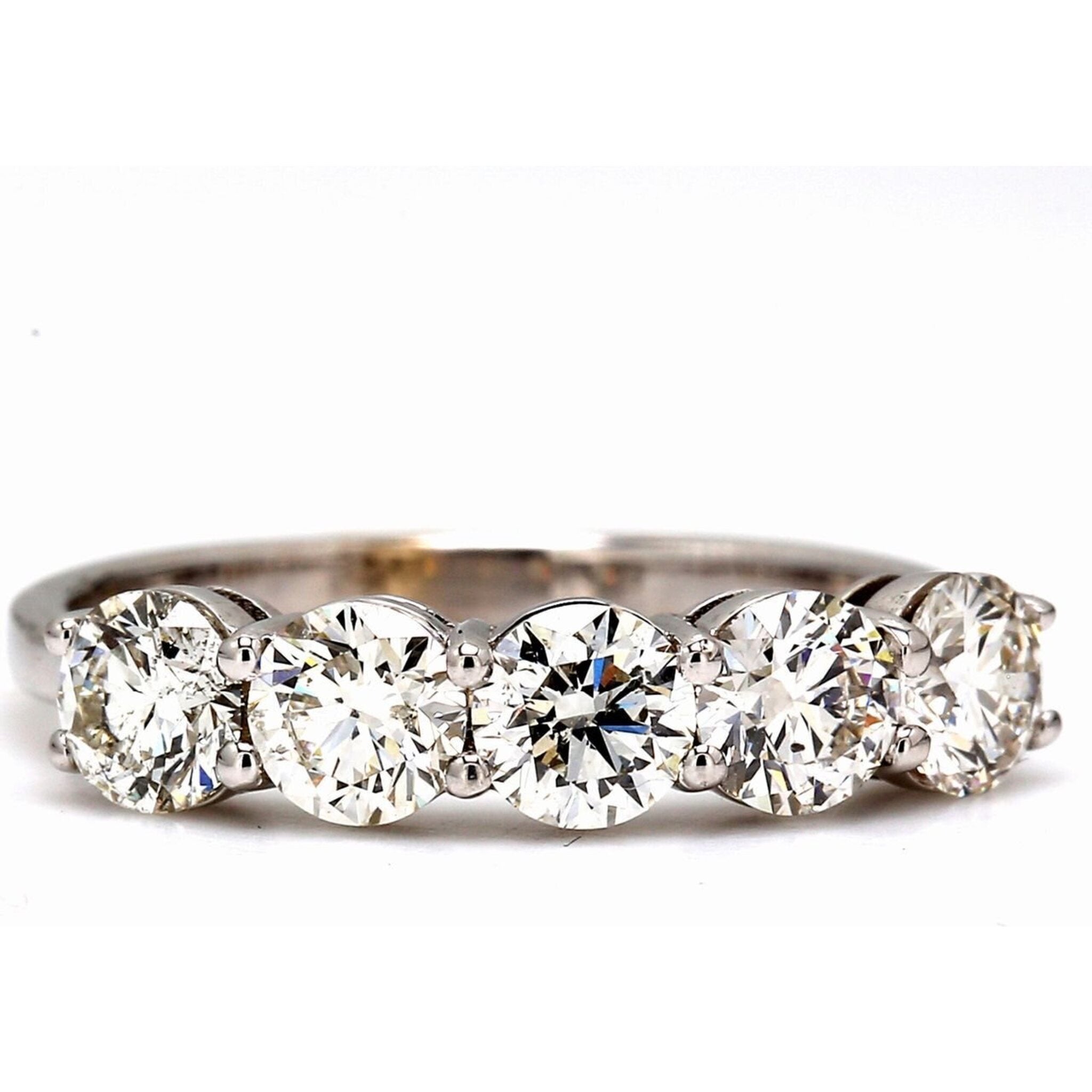 Ninacci 18K White Gold 5-Stone Diamond Band - Timeless Elegance and Enduring Love