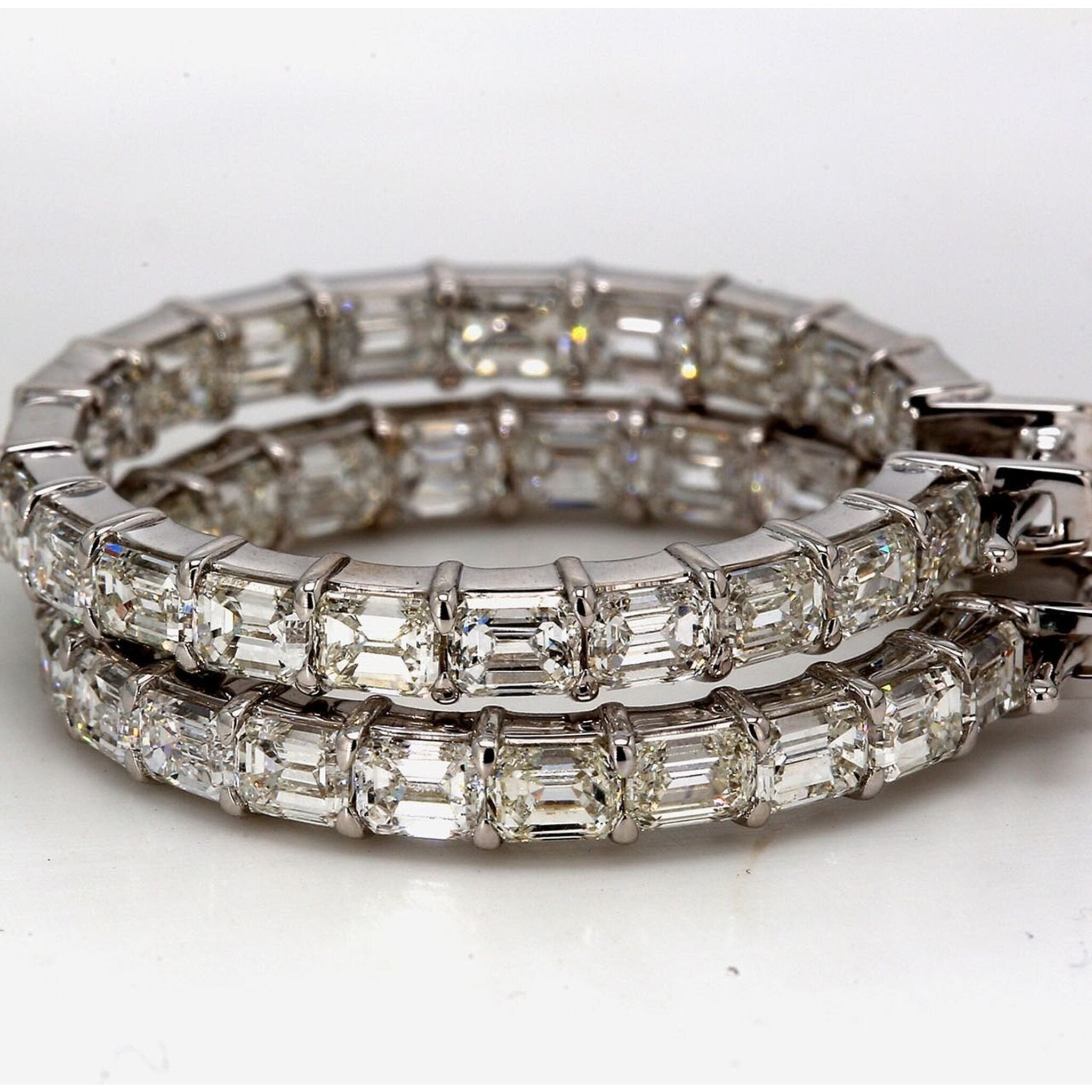 Ninacci 18K White Gold 7.14 Carats Diamond Inside Out Hoop Earrings