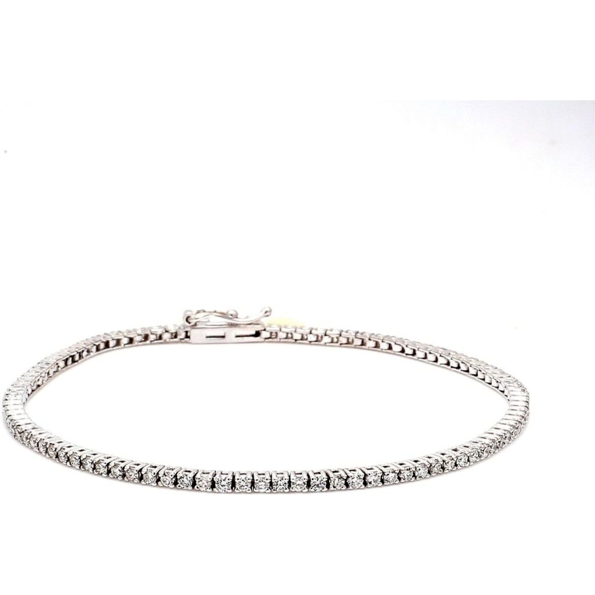 Ninacci 18K White Gold 7" 3.26 Carats Round Diamond Tennis Bracelet