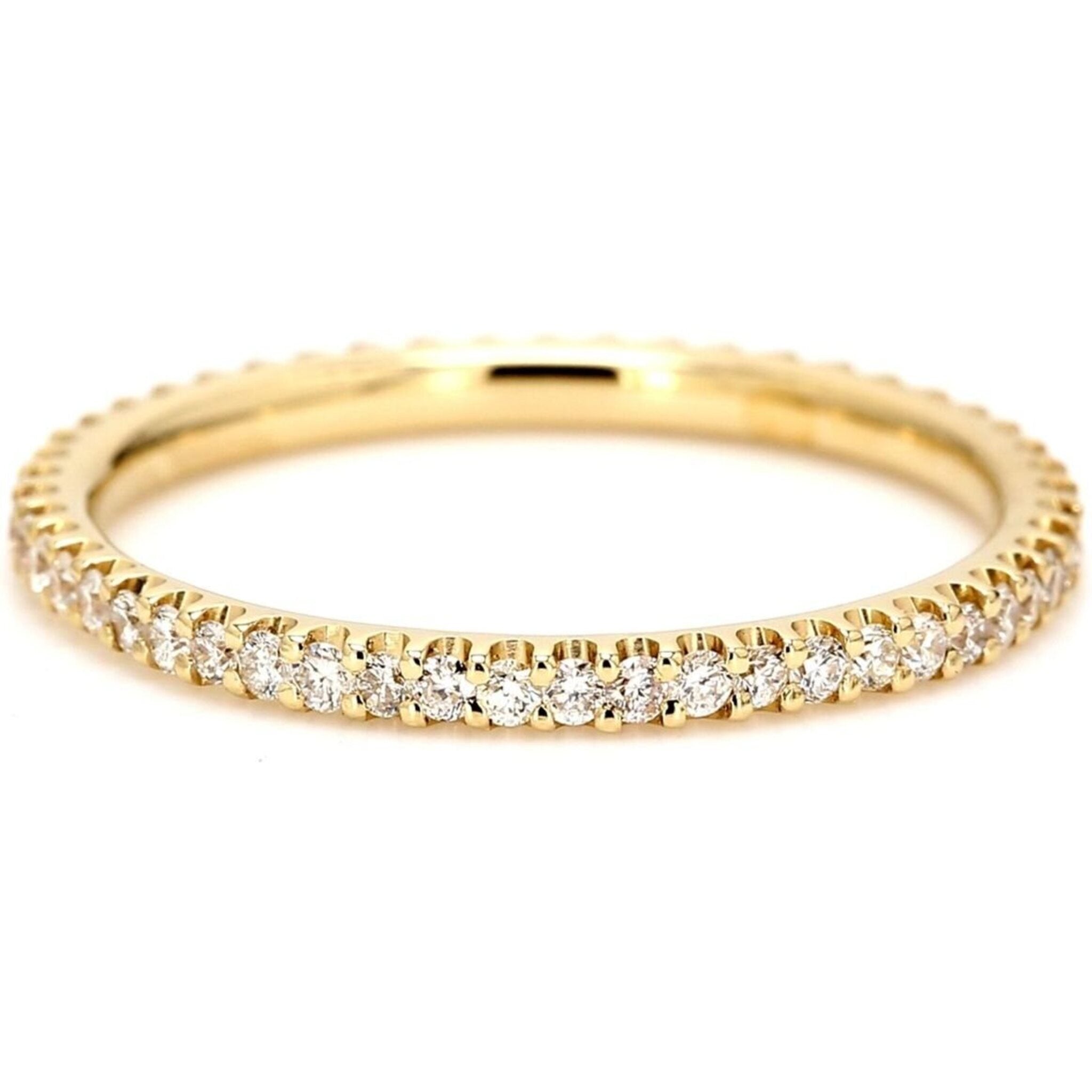 Ninacci 18K Yellow Gold 0.44 Carats Round Diamond Eternity Band - Size 6.5