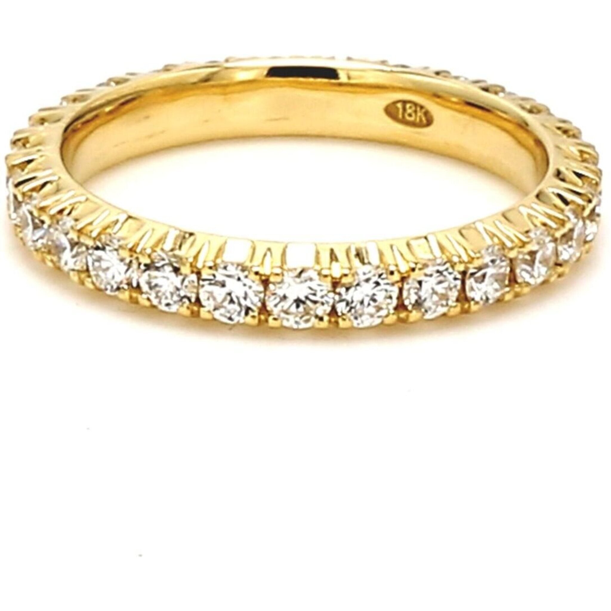 Ninacci 18K Yellow Gold 1.03 Carats Round Diamond Eternity Band - Size 5