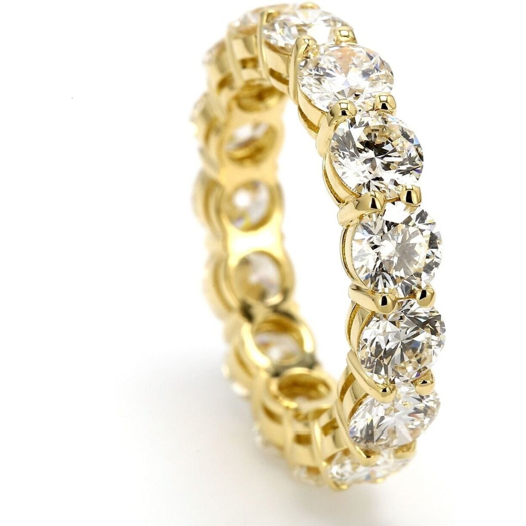 Ninacci 18K Yellow Gold 4.58 Carat Total Diamond Weight Eternity Band - Size 5.0
