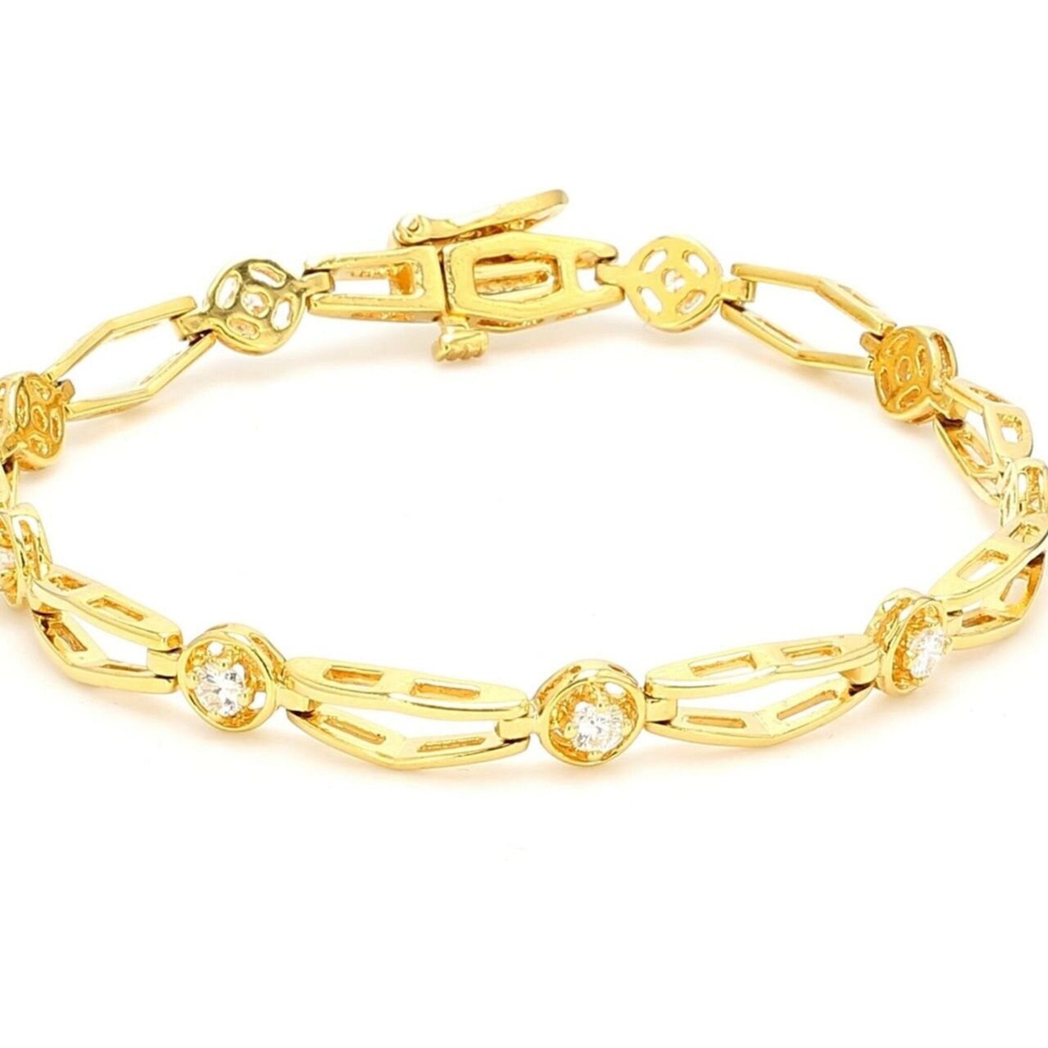 Ninacci 18K Yellow Gold 7" Diamond Tennis Bracelet - 0.60 Carat Total Diamond Weight