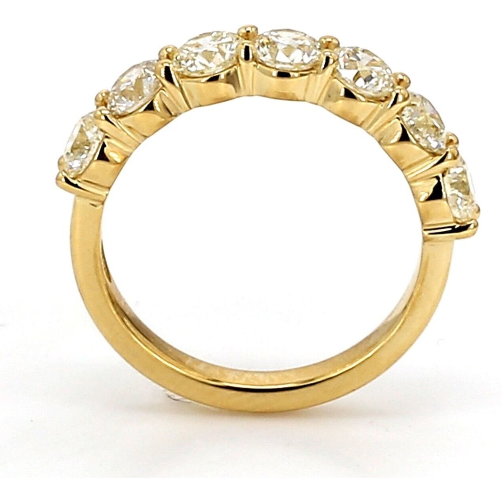 Ninacci 18K Yellow Gold 7-Stone Diamond Band Ring - 1.72 Carat Total Diamond Weight - Size 6
