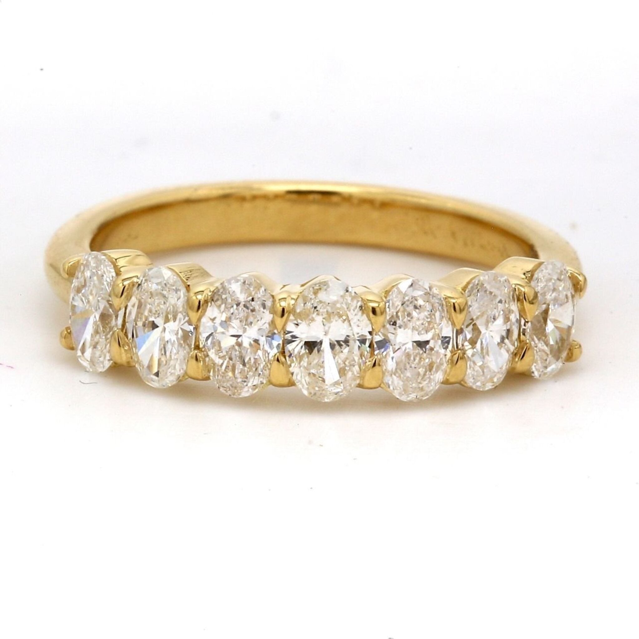 Ninacci 18K Yellow Gold 7-Stone Oval-Cut Diamond Band Ring - 1.71 Carat Total Diamond Weight - Size 5.5