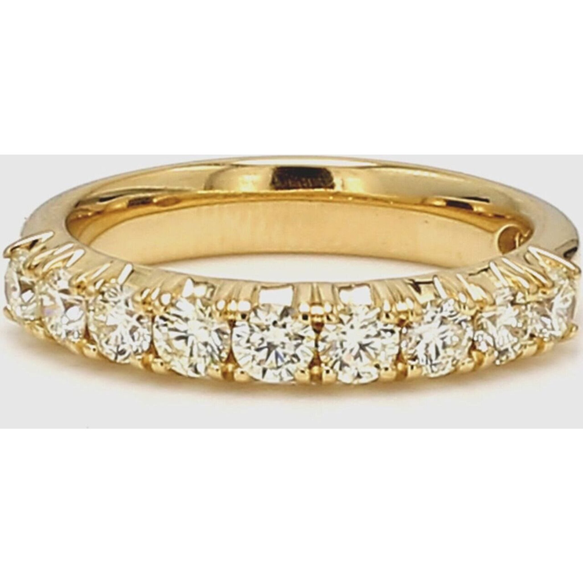 Ninacci 18K Yellow Gold 9-Stone Diamond Band - Size 5.5