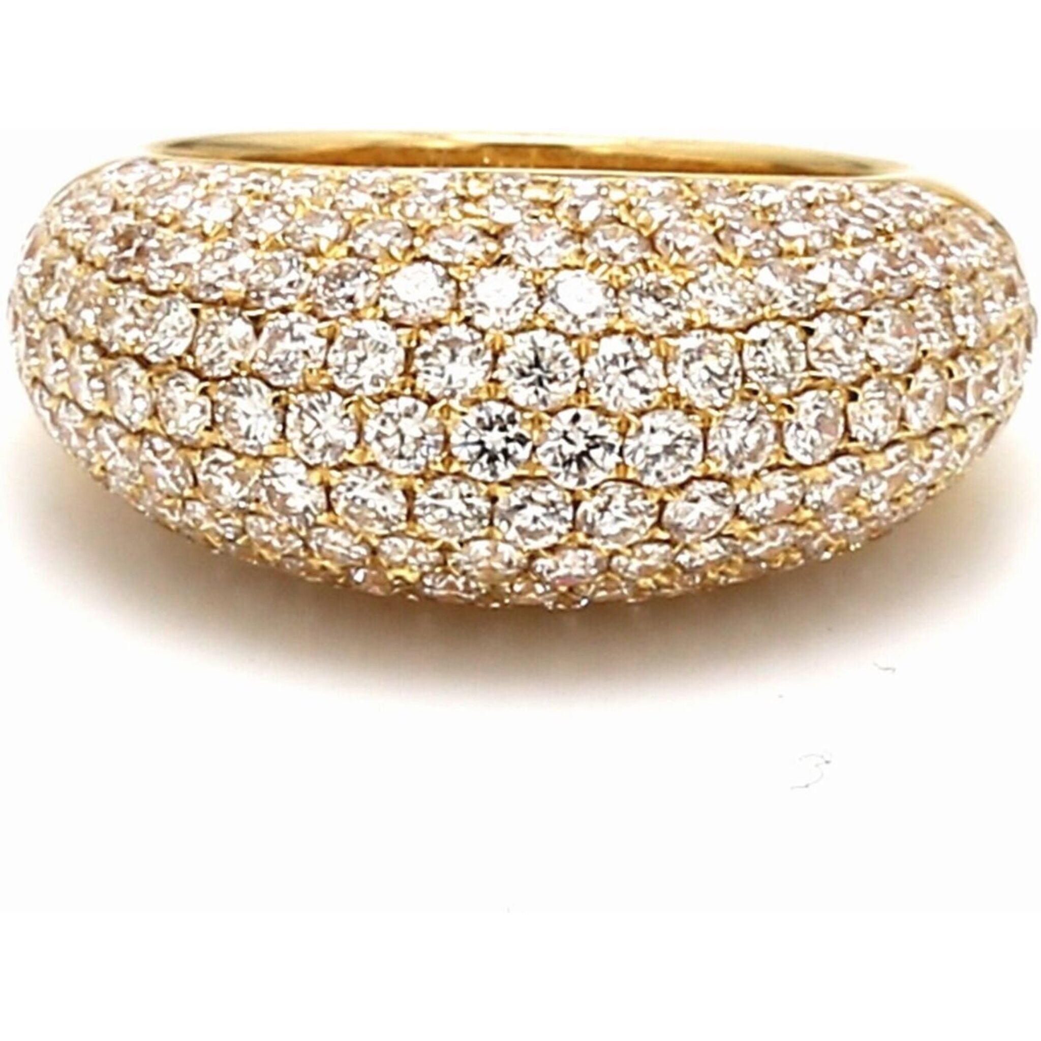 Ninacci 18K Yellow Gold Dome Band with 2.73 Carats Round Diamonds
