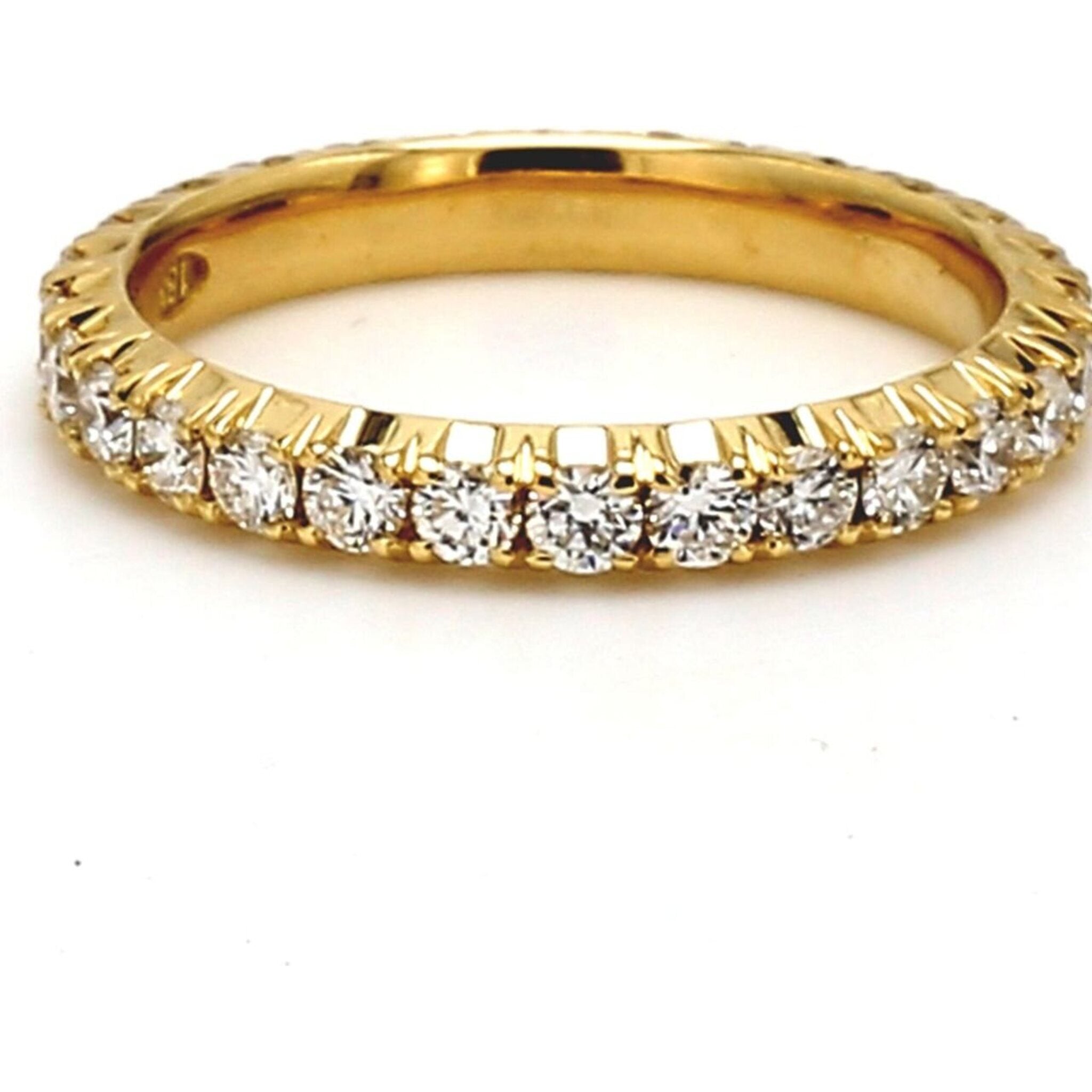 Ninacci 18K Yellow Gold Eternity Band with 28 Round Diamonds - 1.05 Carat Total Diamond Weight