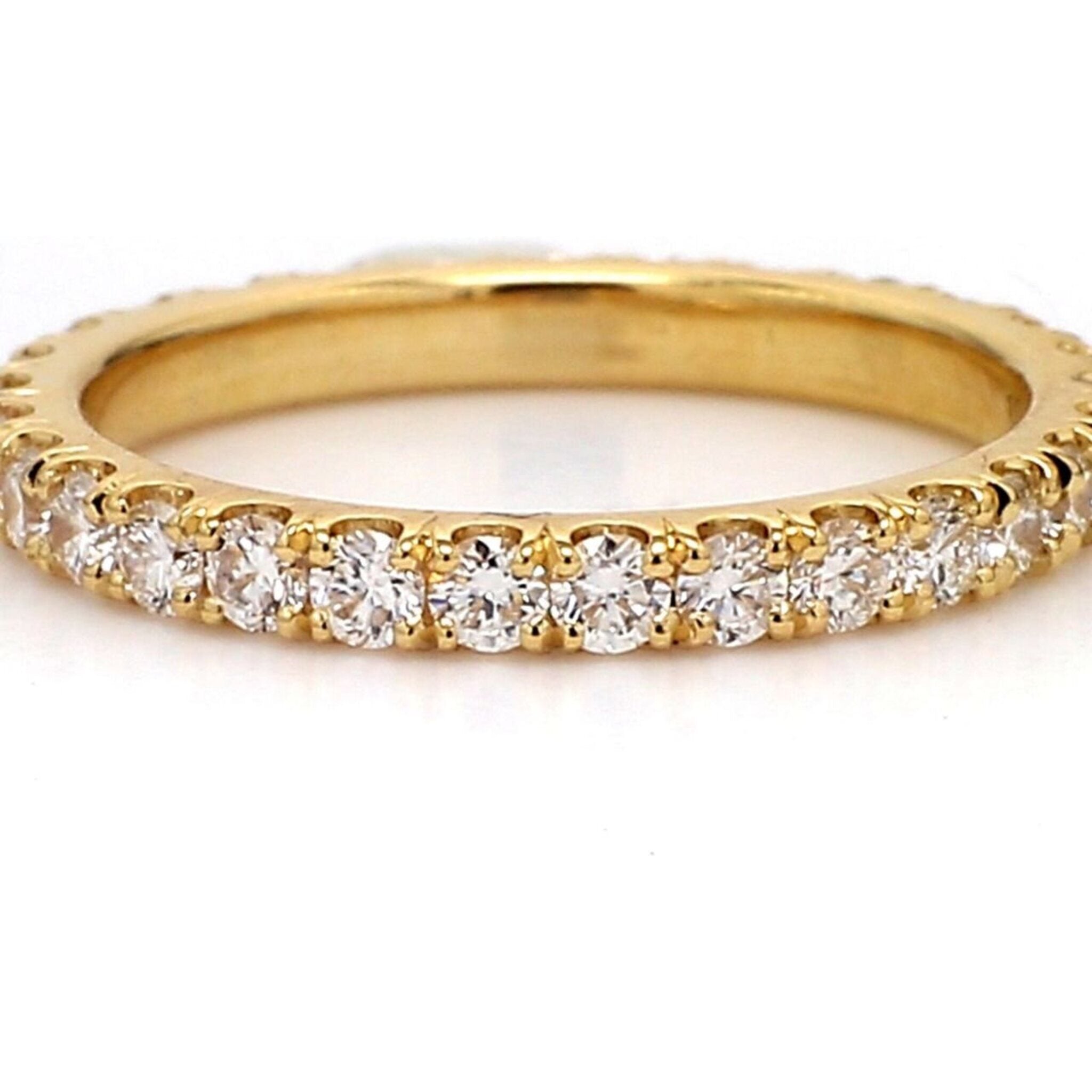 Ninacci 18K Yellow Gold Eternity Band with U-Prong Set Round Diamonds - 0.84 Carat Total Diamond Weight - Size 5.0