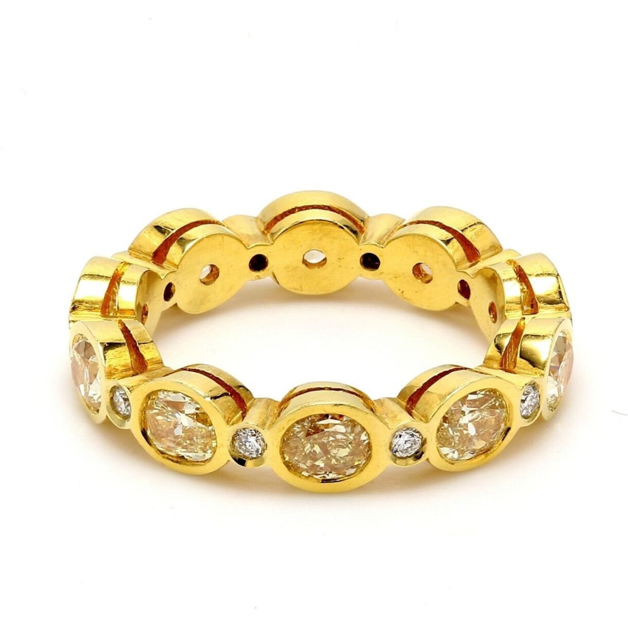 Ninacci 18K Yellow Gold Fancy Yellow Diamond Eternity Band - 3.13 Carat Total Diamond Weight - Size 6.0