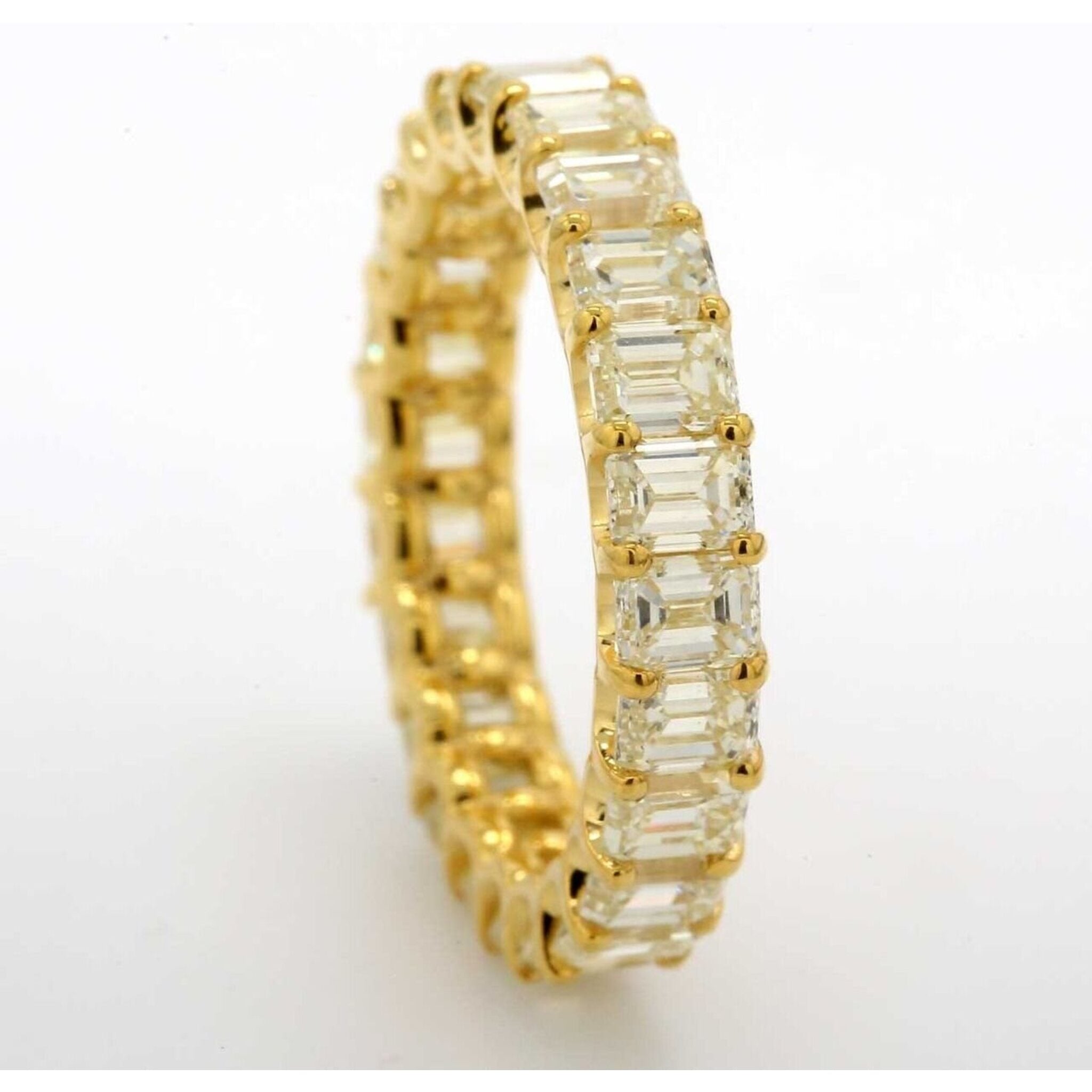 Ninacci 18K Yellow Gold Fancy Yellow Diamond Eternity Band - 4.41 Carat Total Diamond Weight - Size 6