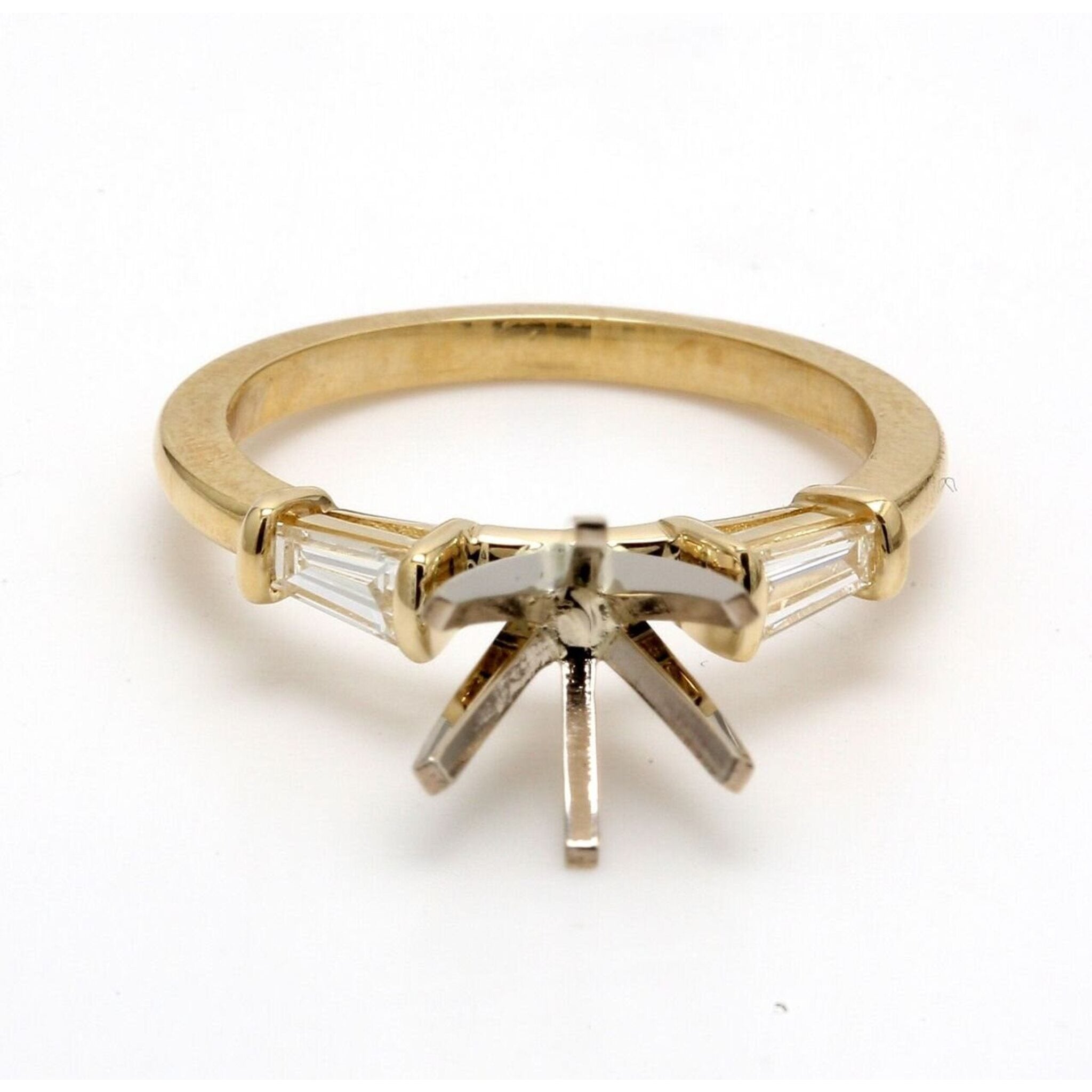 Ninacci 18K Yellow Gold Three Stone Diamond Engagement Ring - Size 6.0