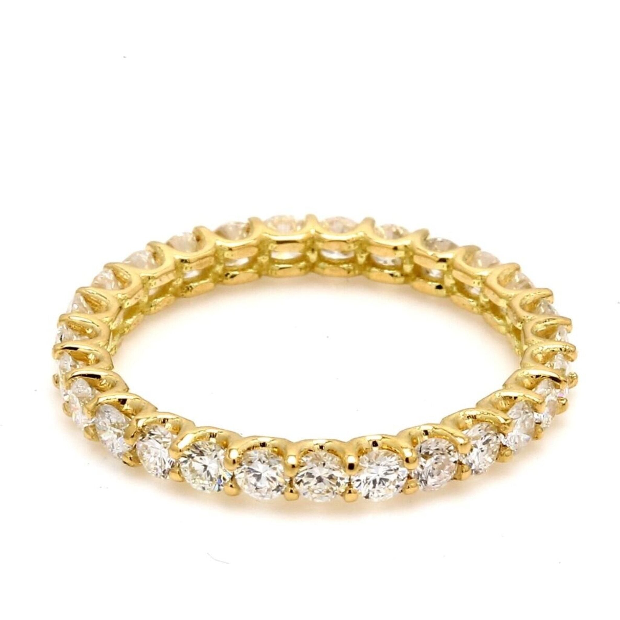 Ninacci 18K Yellow Gold Timeless Elegance Diamond Eternity Band. - Size 3.2