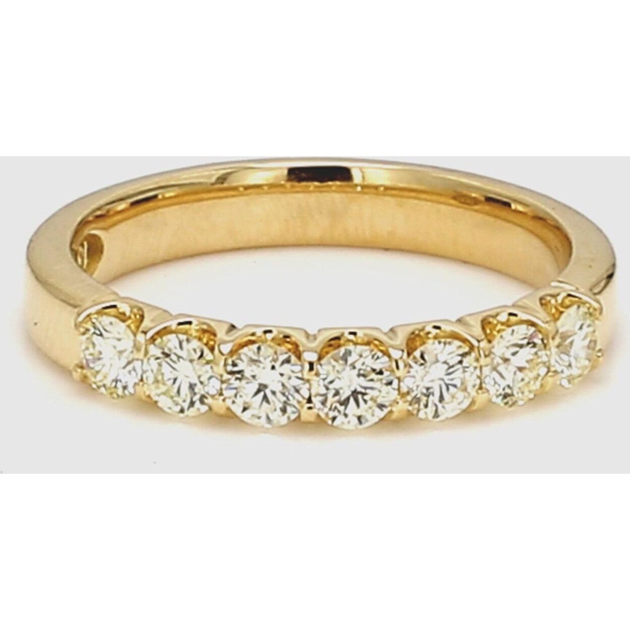 Ninacci 7-Stone U-Prong Set Diamond Band in 18K Yellow Gold. - Size 6.0