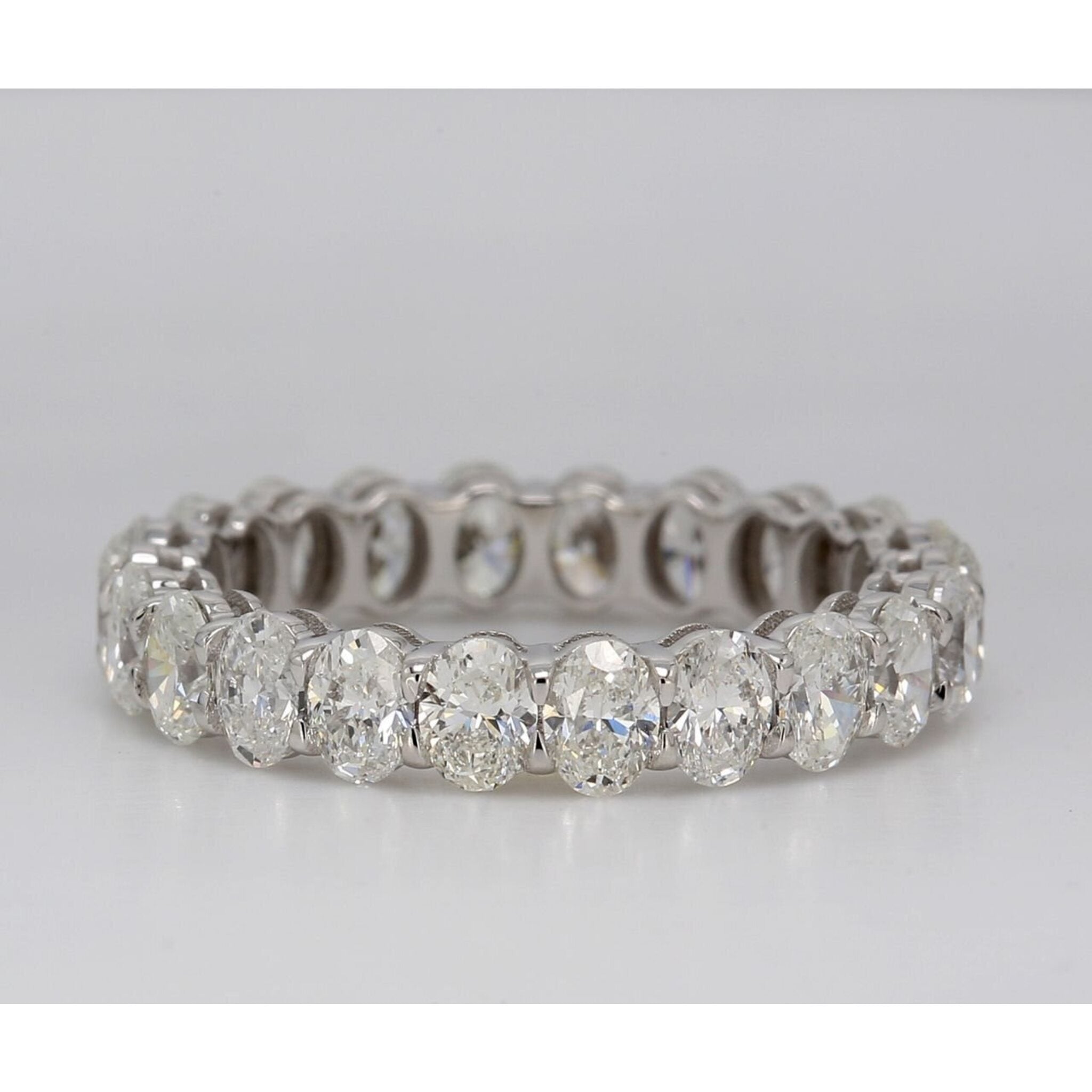 Ninacci D3.26 Carat Total Diamond Weight Oval Diamond Platinum Eternity Band - Symbol of Eternal Love - Size 6.75