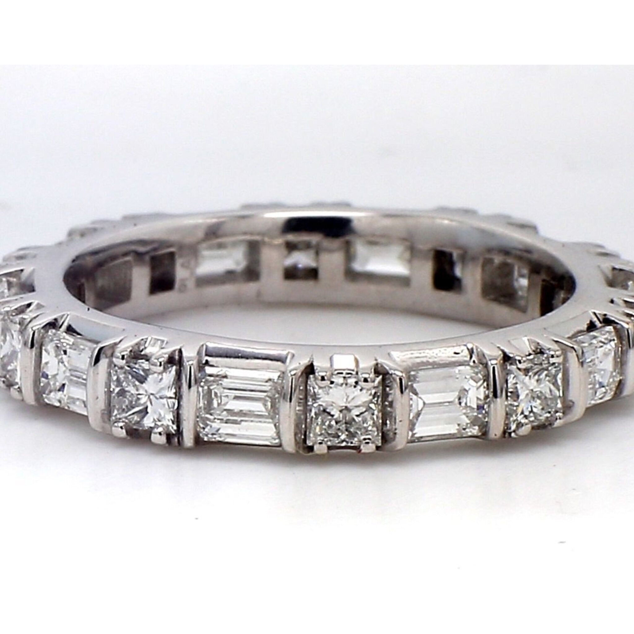 Ninacci Platinum 2.22 Carats Diamond Eternity Band - Timeless Elegance - Size 6.25