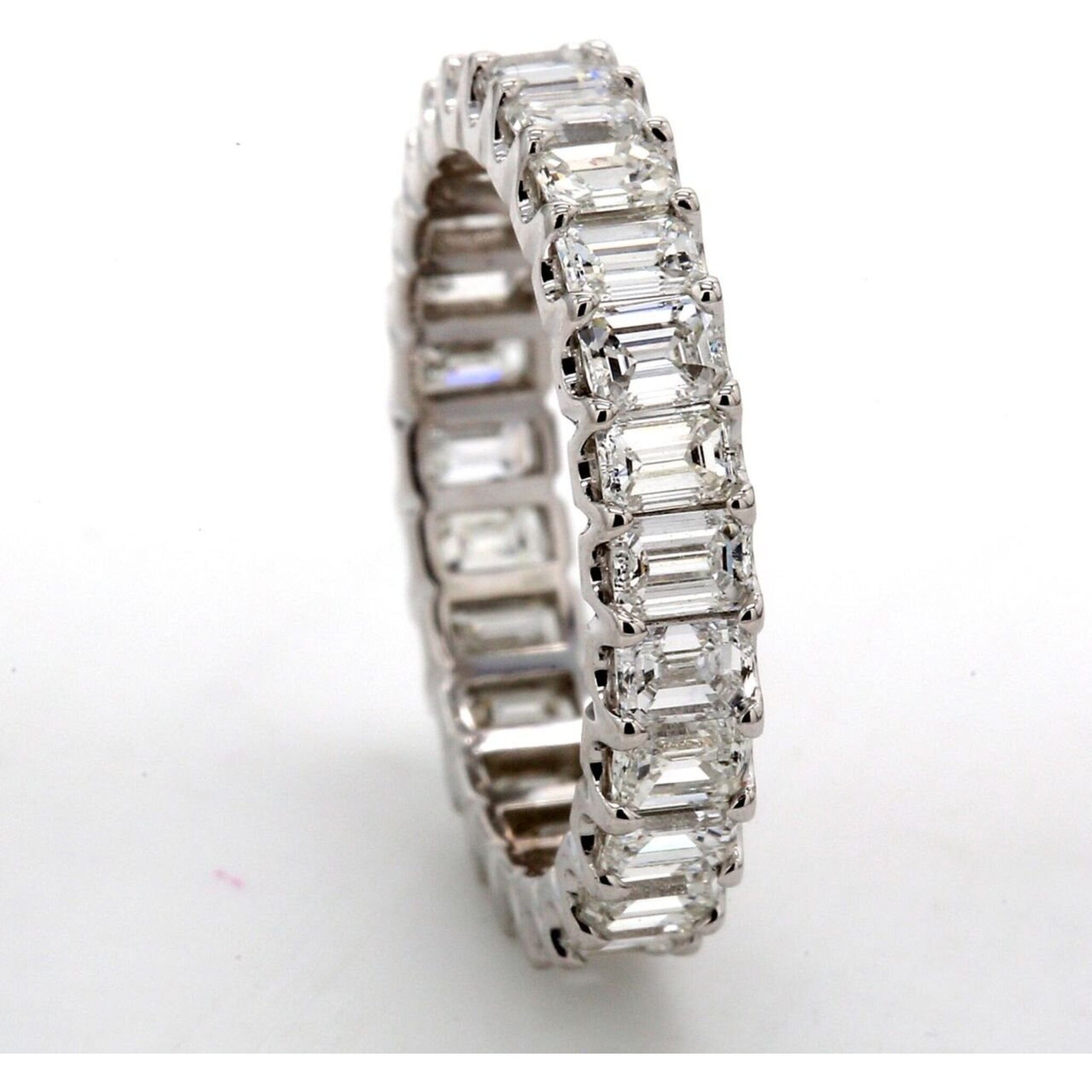 Ninacci Platinum 2.49 Carat Total Diamond Weight Emerald Cut Diamond Eternity Band - Size 5