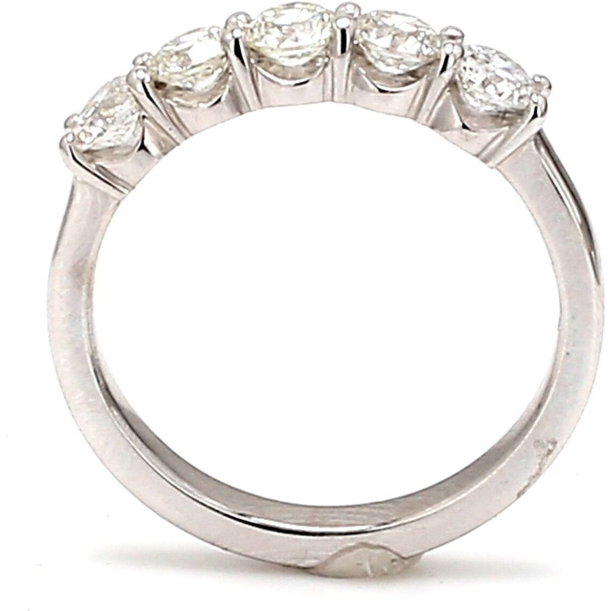 Ninacci Platinum 5-Stone Diamond Elegance Ring - 0.94 Carat Total Diamond Weight - Size 6