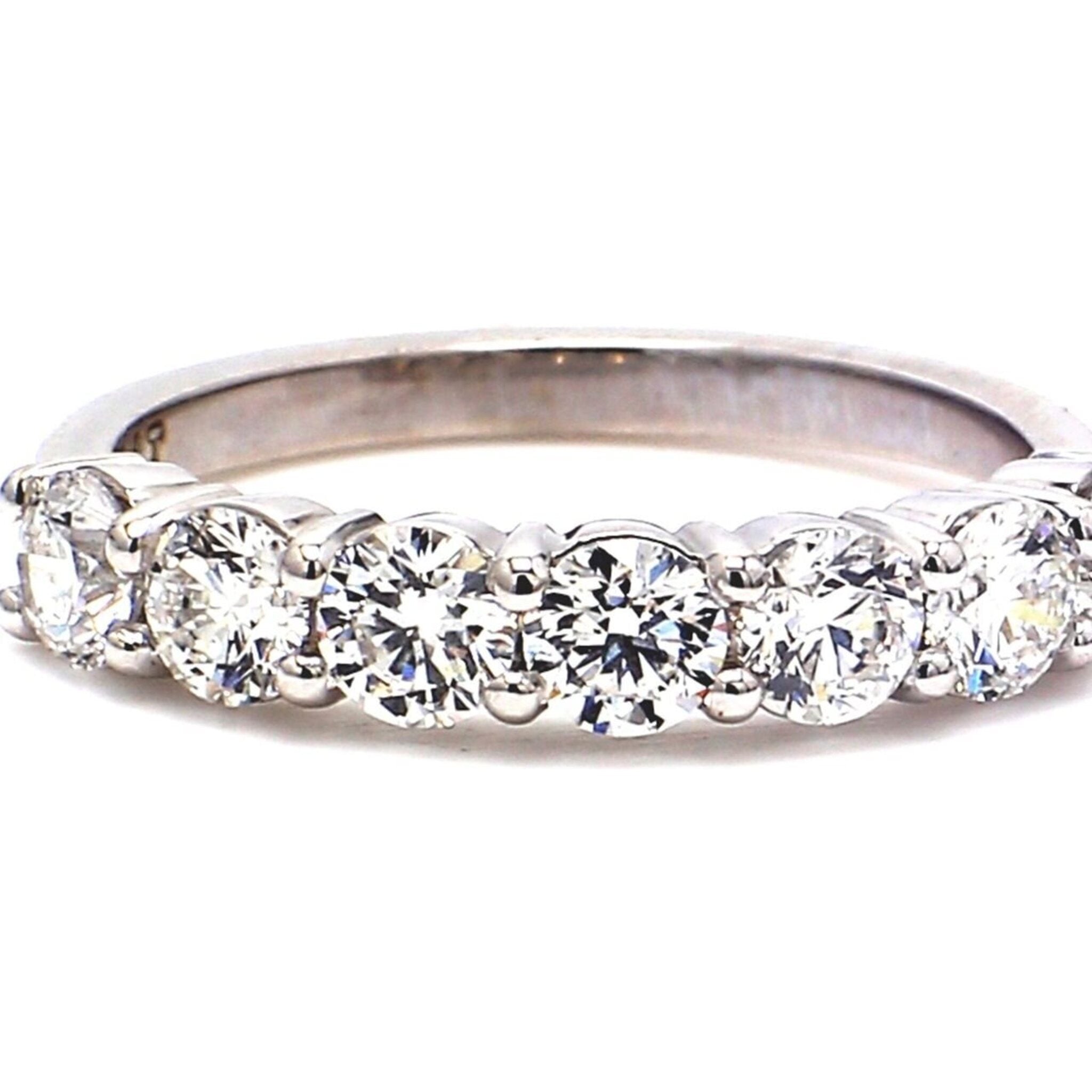 Ninacci Platinum 7-Stone Diamond Band Ring - 1.22 Carat Total Diamond Weight - Size 6