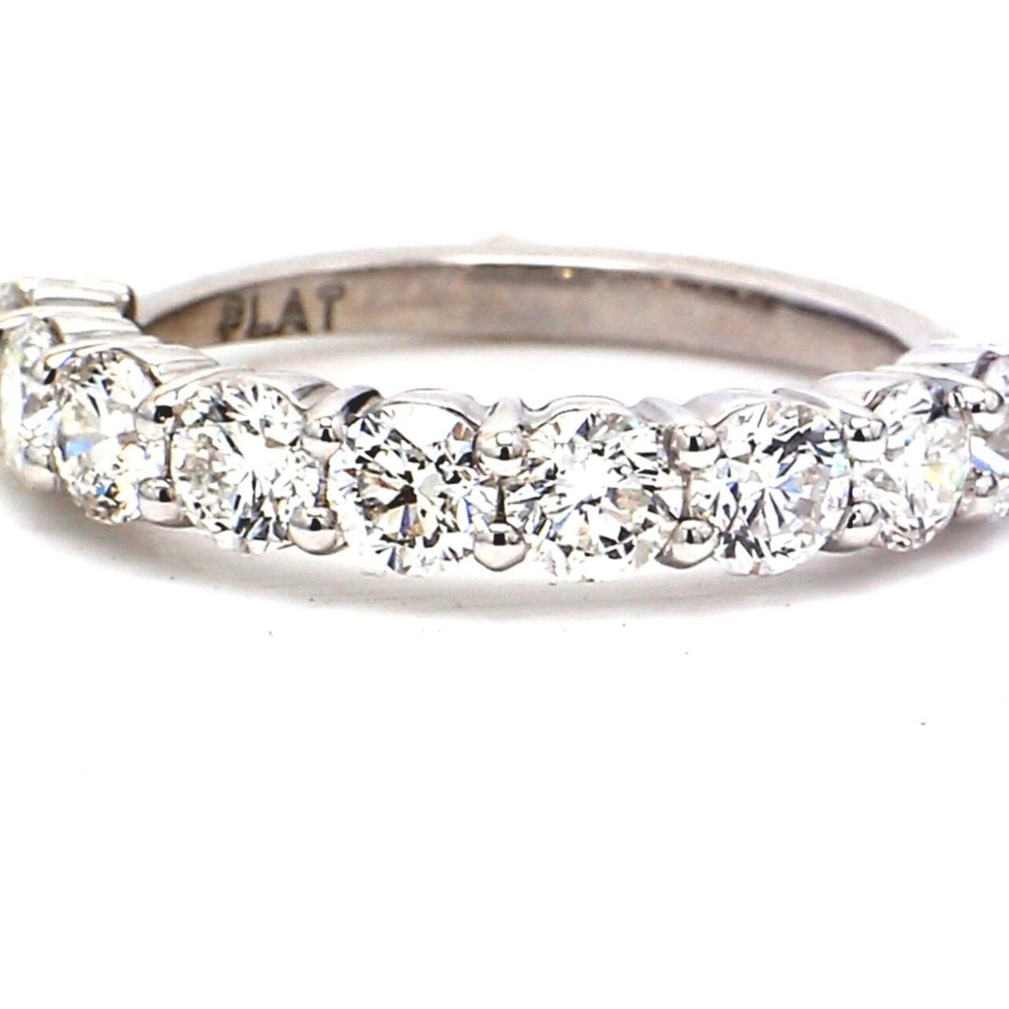 Ninacci Platinum 9-Stone Diamond Engagement Ring - 1.35 Carat Total Diamond Weight - Size 5