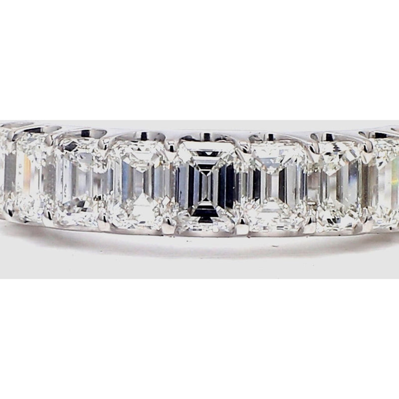 Ninacci Platinum 9-Stone Emerald Cut Diamond Band - 2.75 Carat Total Diamond Weight - Size 7.5