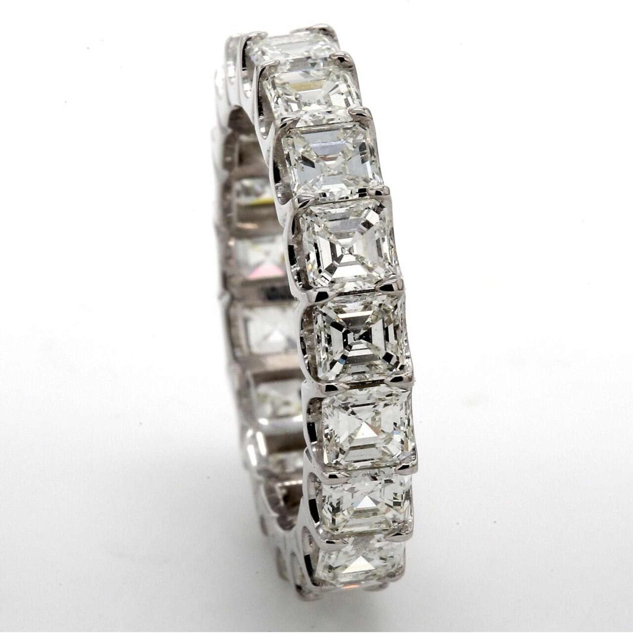 Ninacci Platinum Asscher-Cut Eternity Band - 4.60 Carat Total Diamond Weight - Size 7.0