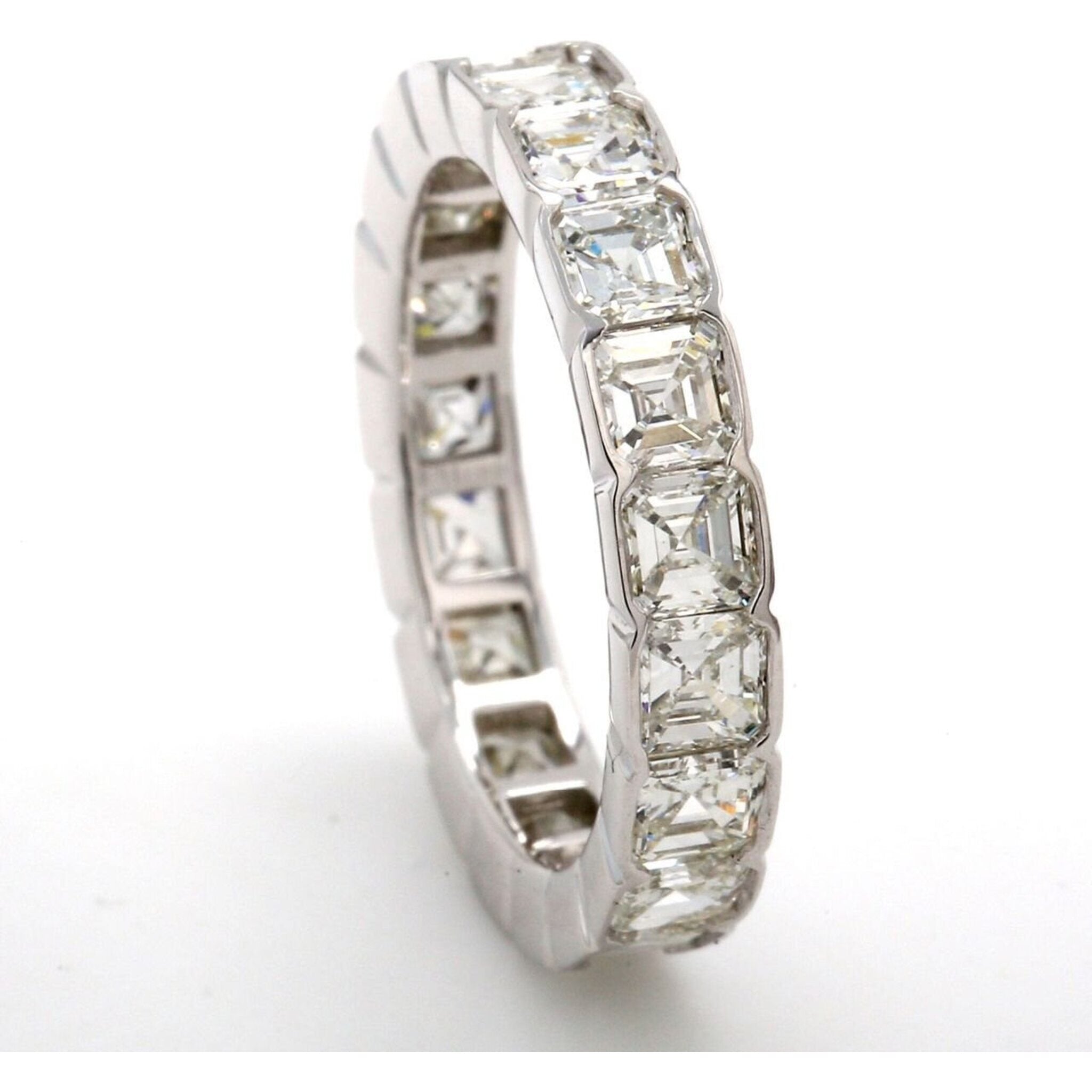 Ninacci Platinum Elegance Asscher-Cut Diamond Eternity Band - Size 4.75