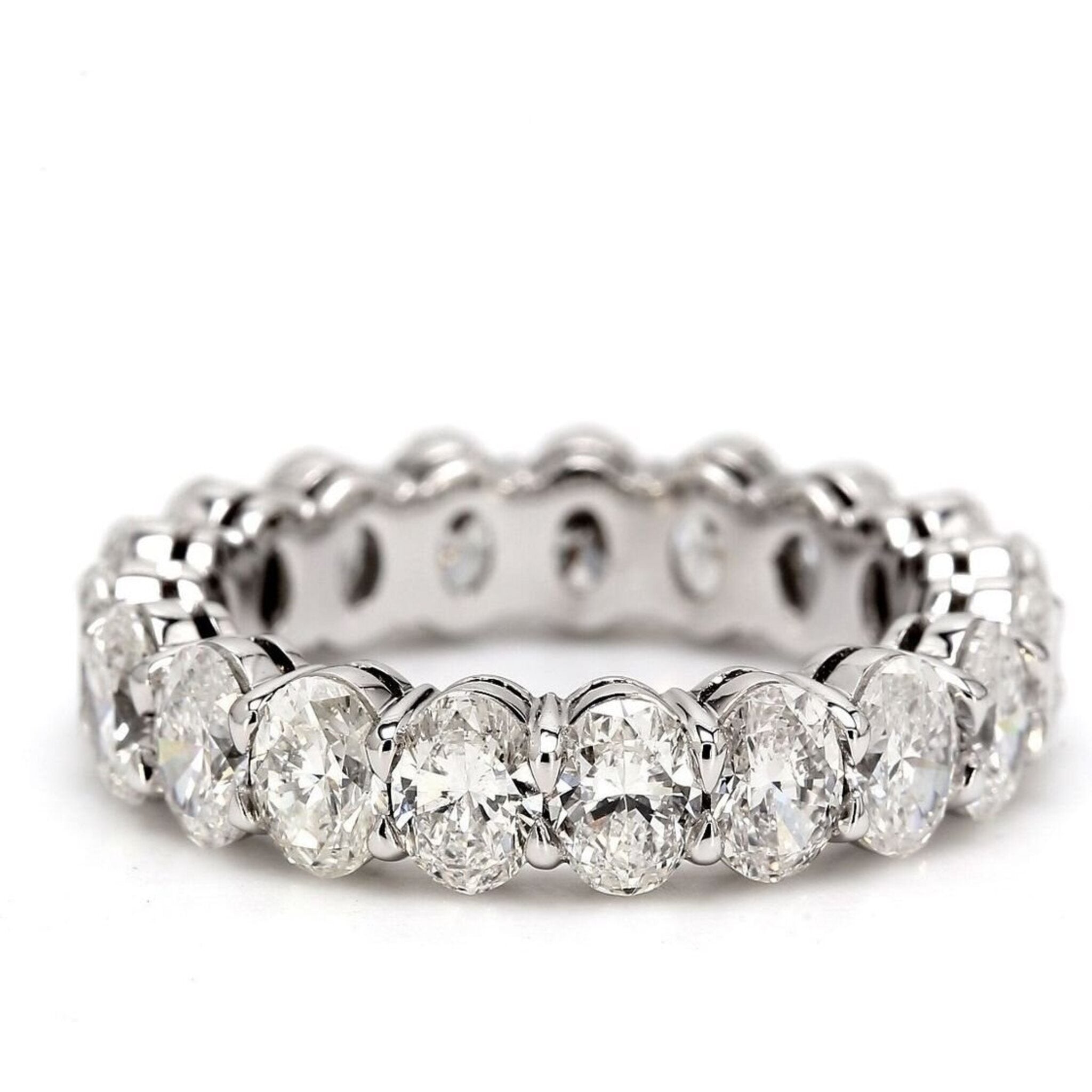 Ninacci Platinum Eternity Band with (19) Oval Cut Diamonds - 4.50 Carat Total Diamond Weight