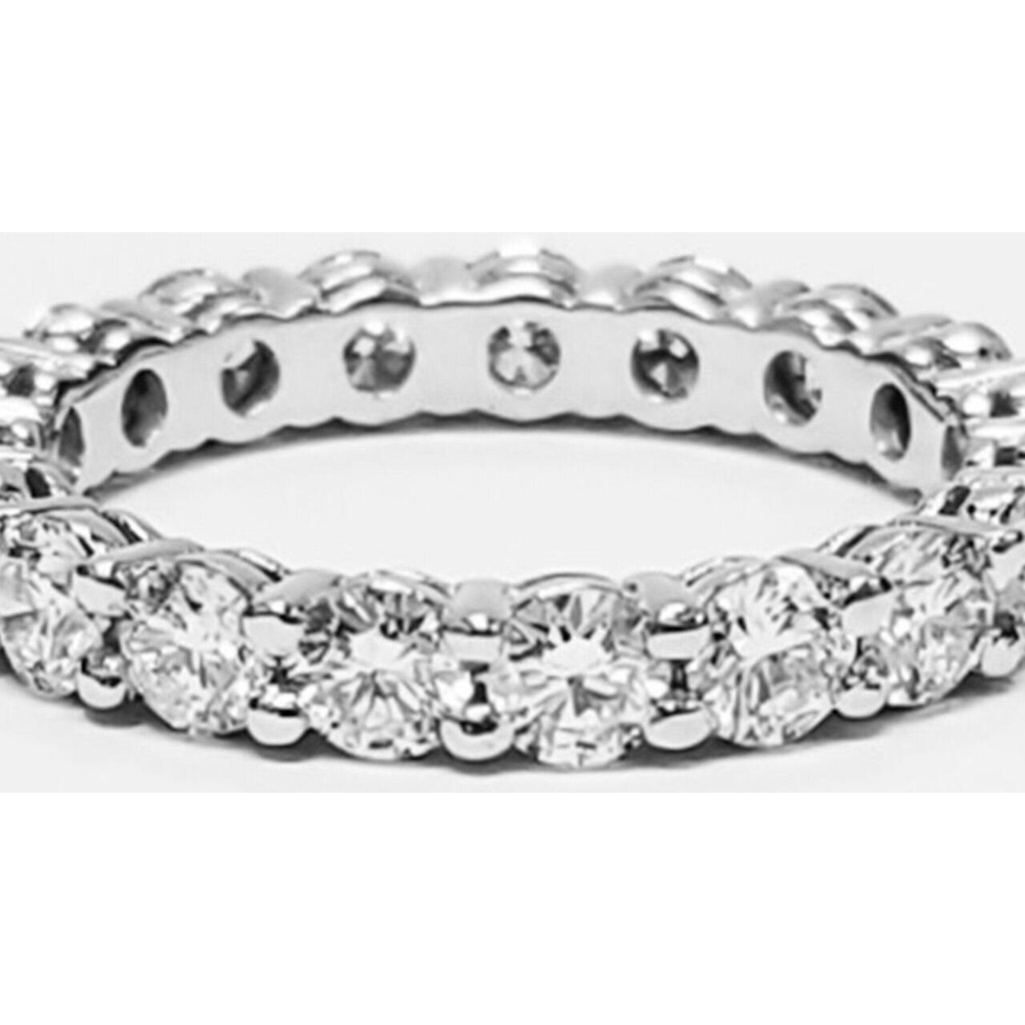 Ninacci Platinum Eternity Band with (19) Round Diamonds - 1.89 Carat Total Diamond Weight - Size 5