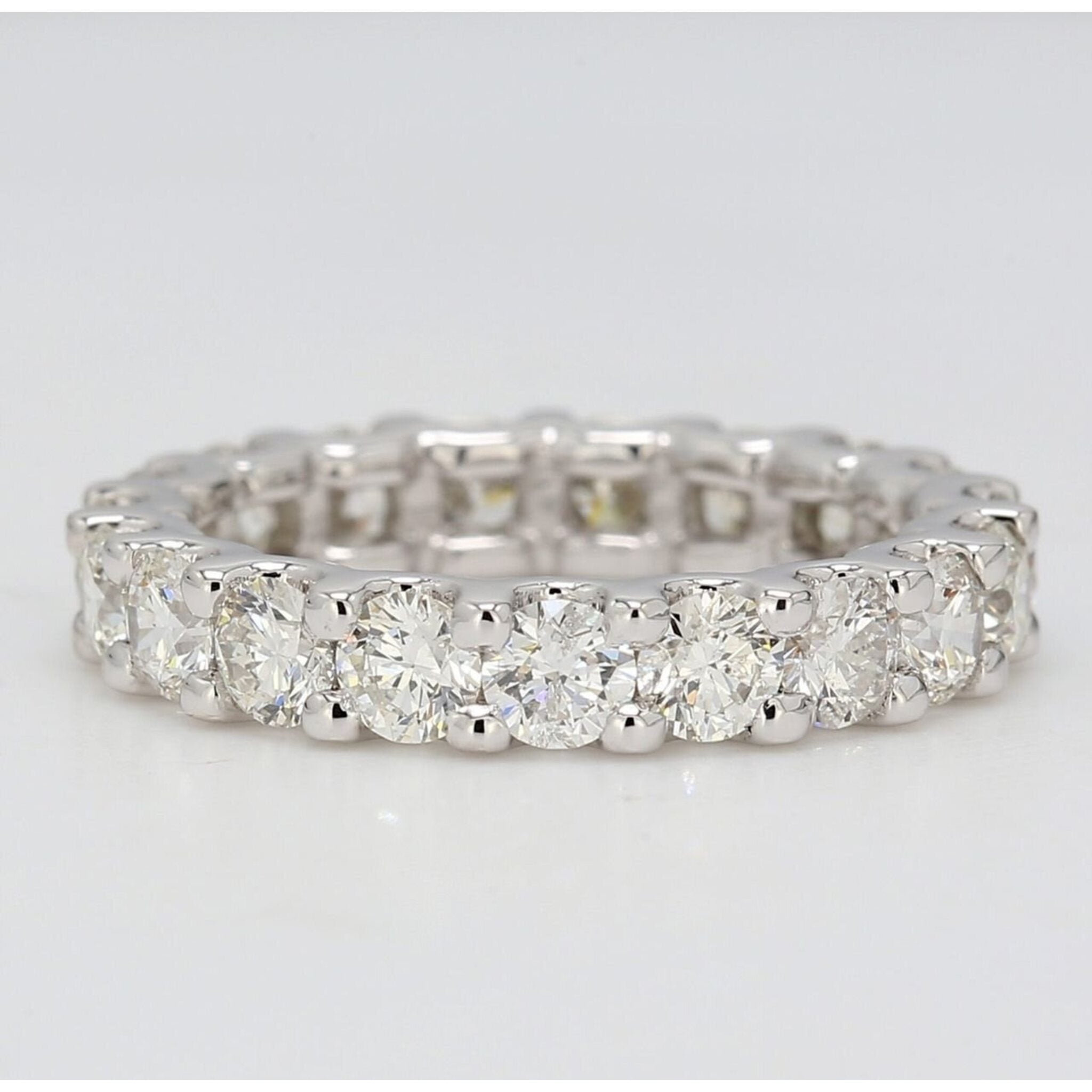 Ninacci Platinum Eternity Band with 2.26 Carats Round Diamonds - Size 4.0