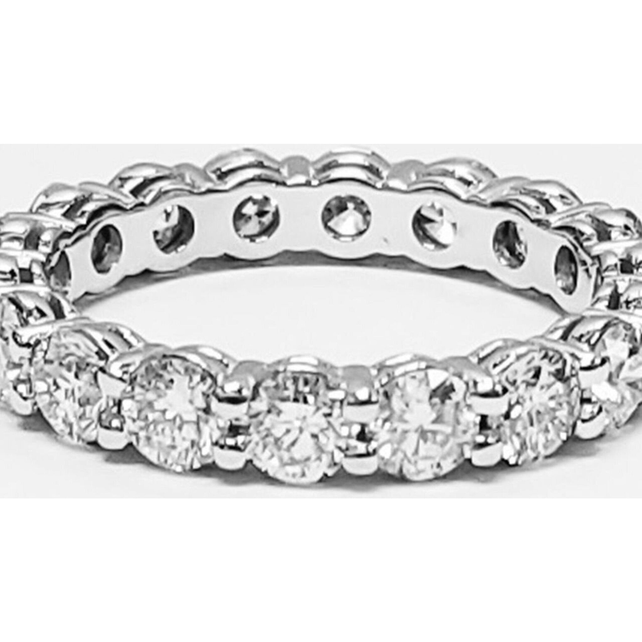 Ninacci Platinum Eternity Band with 2.42 Carats Round Diamonds - Symbol of Eternal Love - Size 5.5