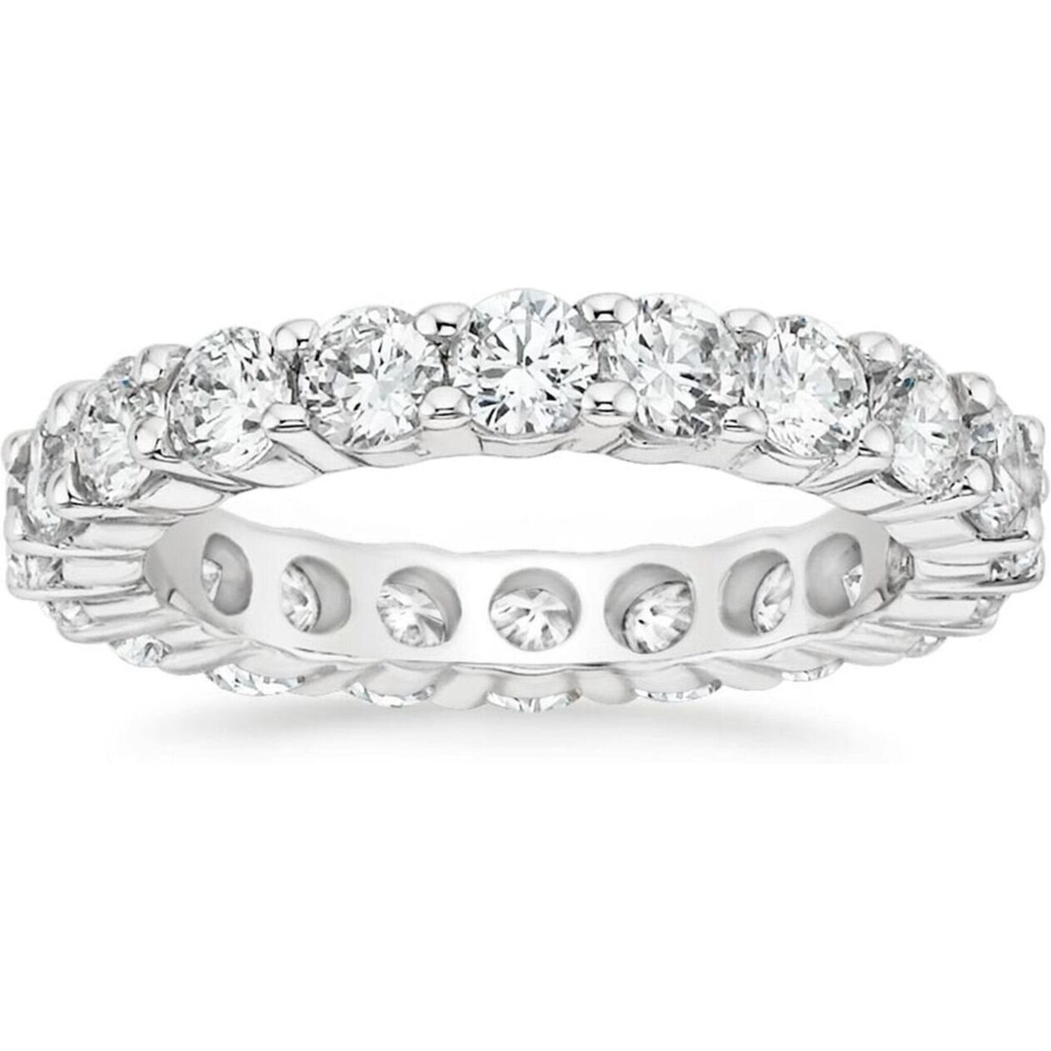 Ninacci Platinum Eternity Band with 3.12 Carats Round Diamonds - Size 7