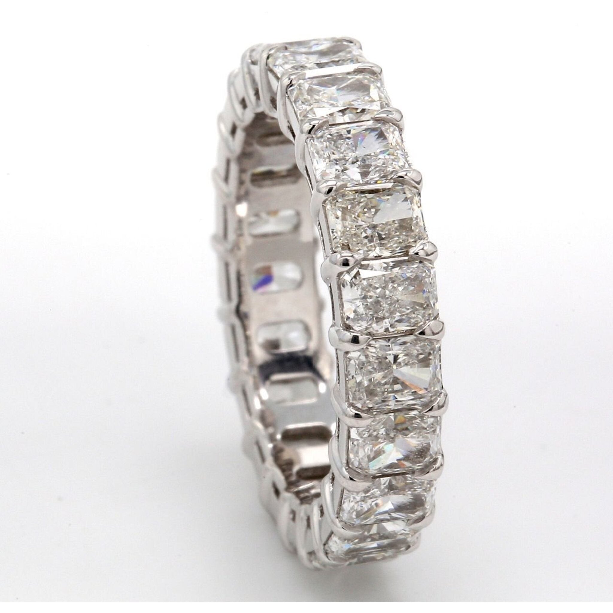 Ninacci Platinum Eternity Band with 5.07 Carats Radiant Cut Diamonds - Size 6.0