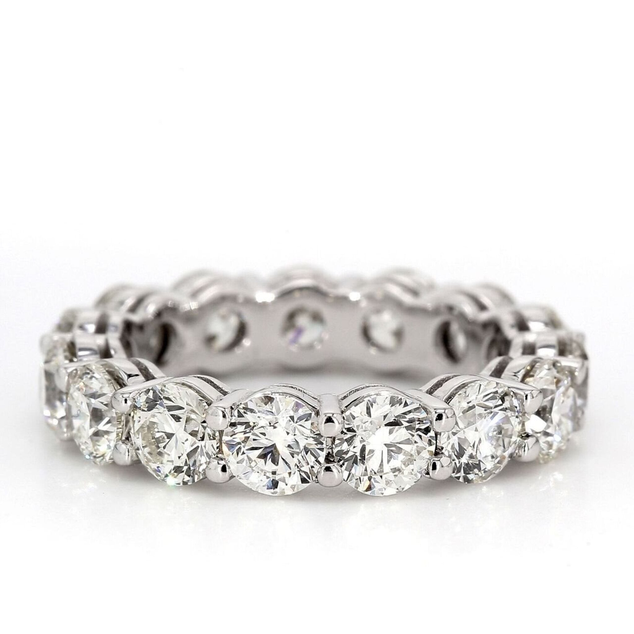 Ninacci Platinum Eternity Band with 5.45 Carats Round Diamonds - Size 6.25