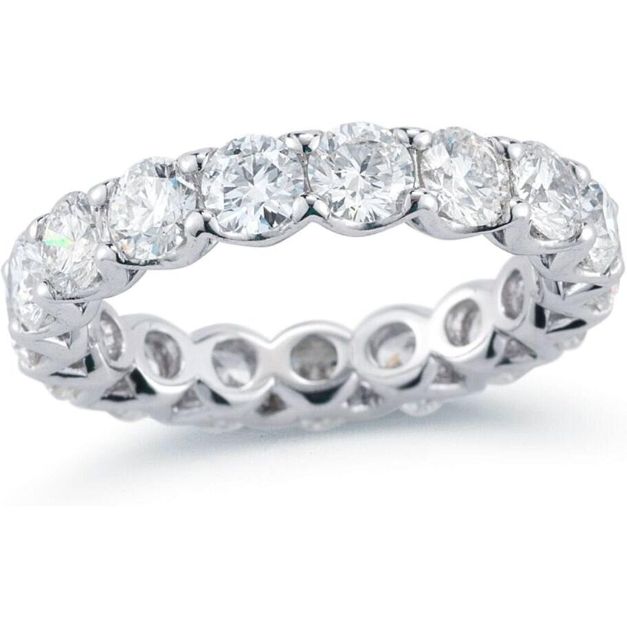 Ninacci Platinum Eternity Band with 9.10 Carats GIA Certified Diamonds - Eternal Embrace. - Size 6.5