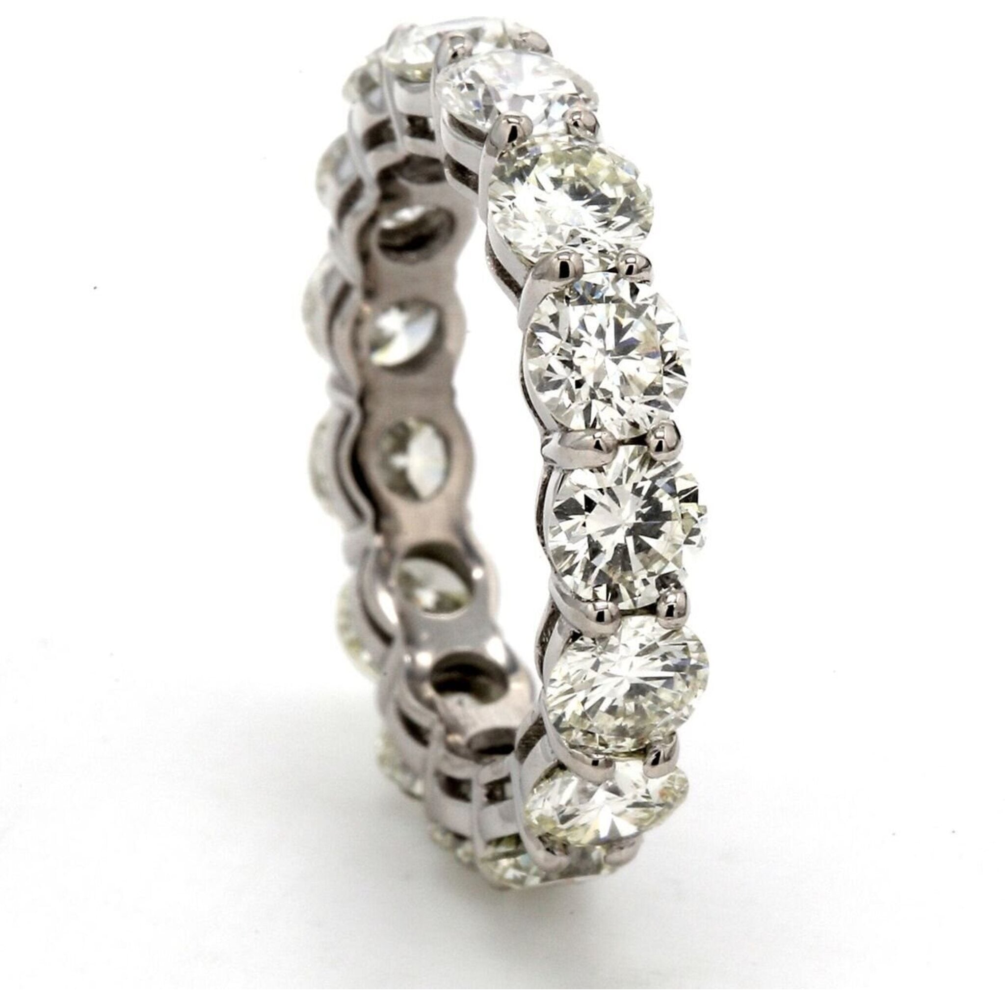 Ninacci Platinum Eternity Band with D4.50 Carat Total Diamond Weight Round Diamonds - Size 5