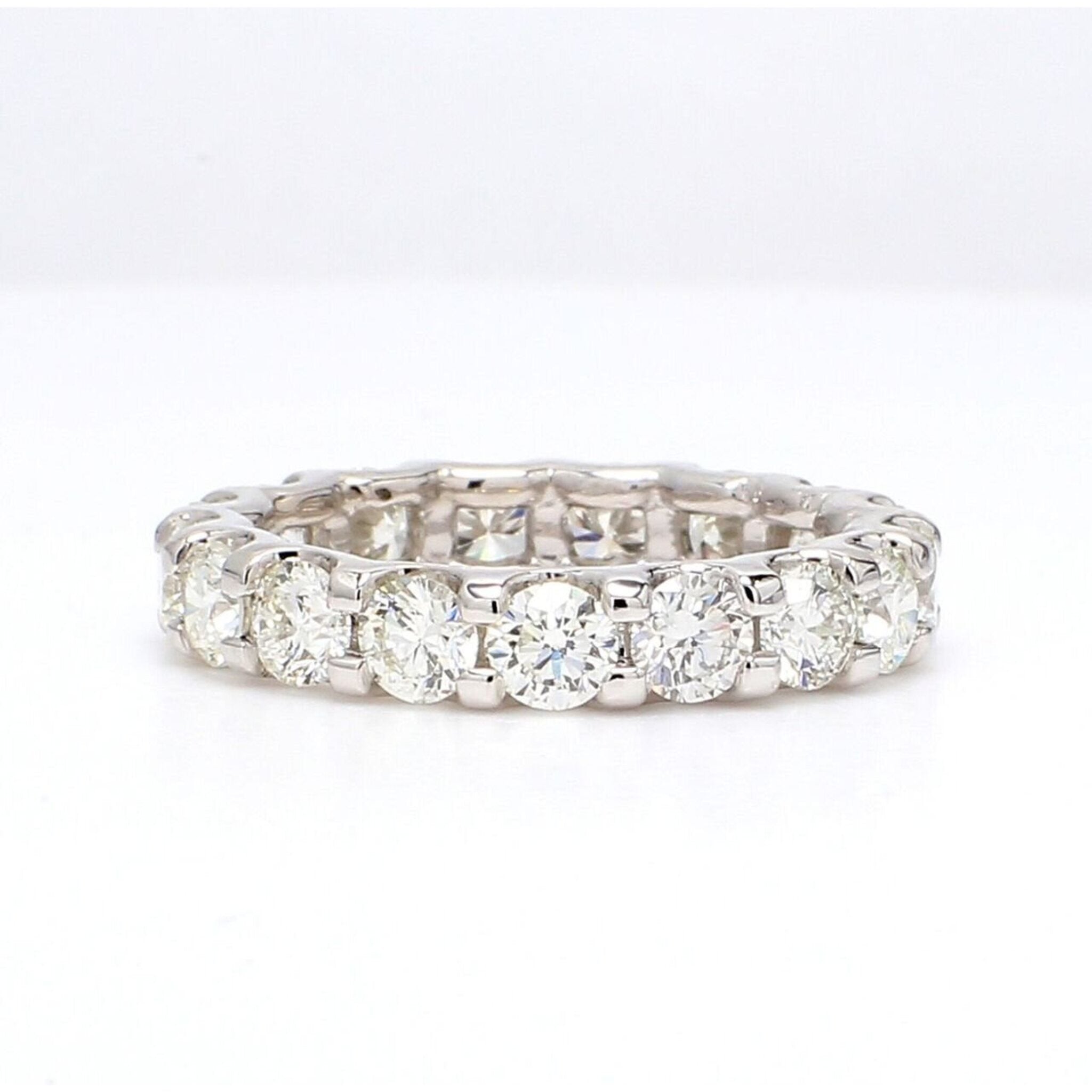 Ninacci Platinum Eternity Band with Dazzling U-Prong Set Diamonds - 3.17 Carat Total Diamond Weight - Size 6