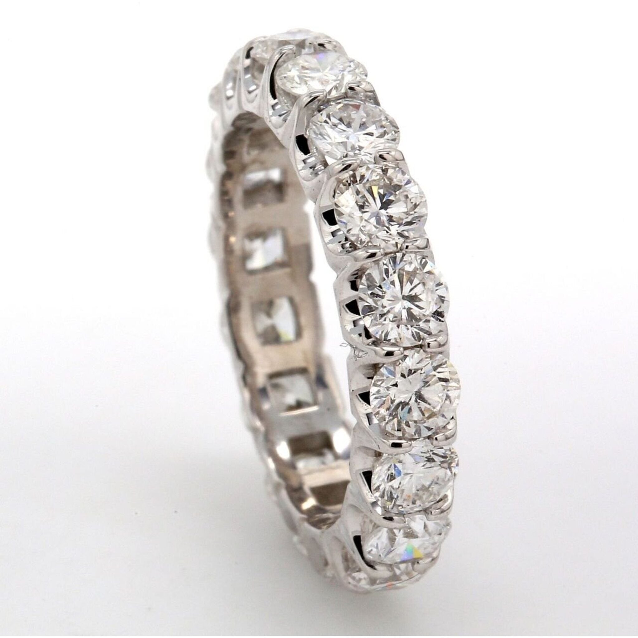 Ninacci Platinum Eternity Band with U-Prong Set Round Diamonds - 3.15 Carat Total Diamond Weight Eternal Love and Devotion - Size 6.0