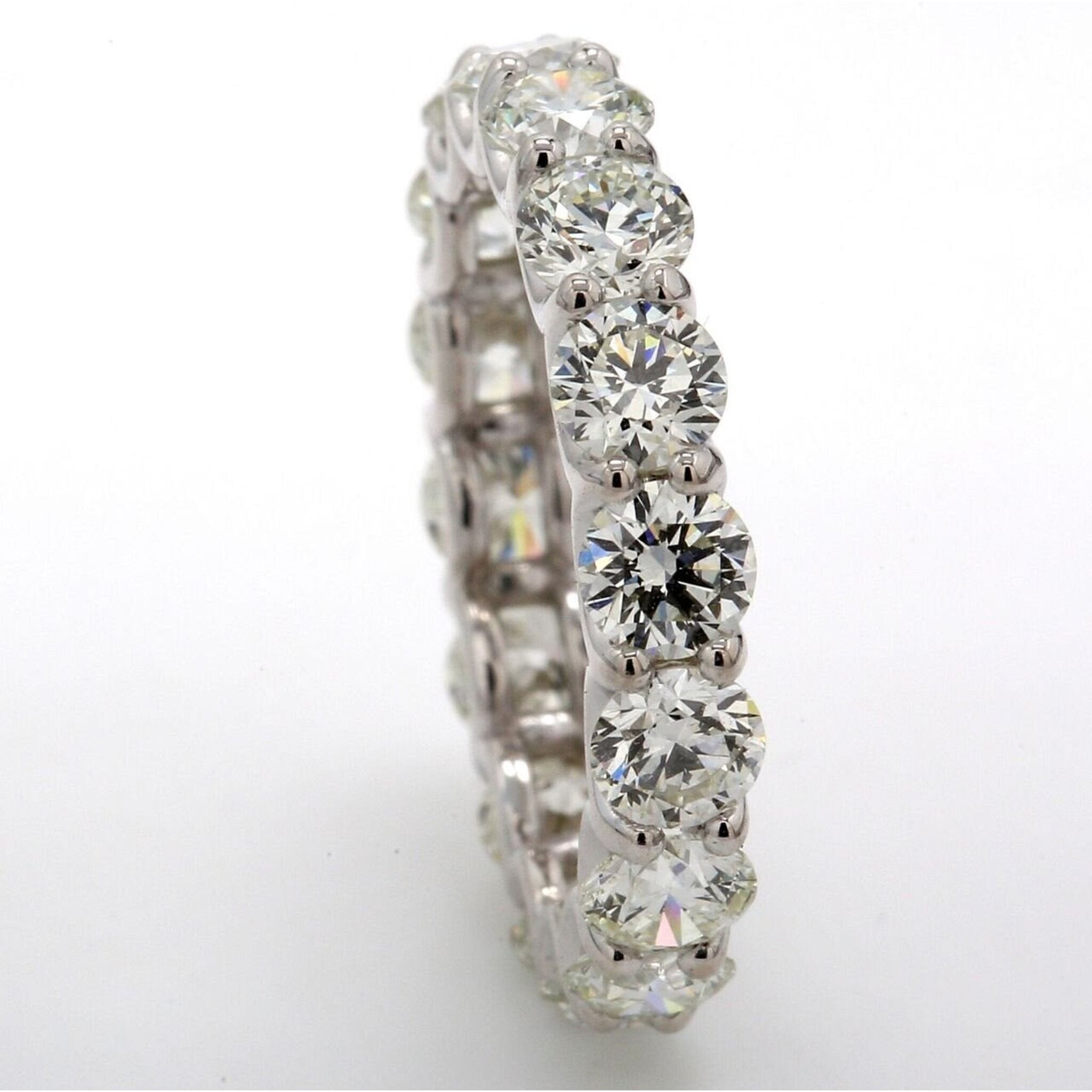 Ninacci Platinum Eternity Band with U-Prong Set Round Diamonds - 3.18 Carat Total Diamond Weight - Size 6.0