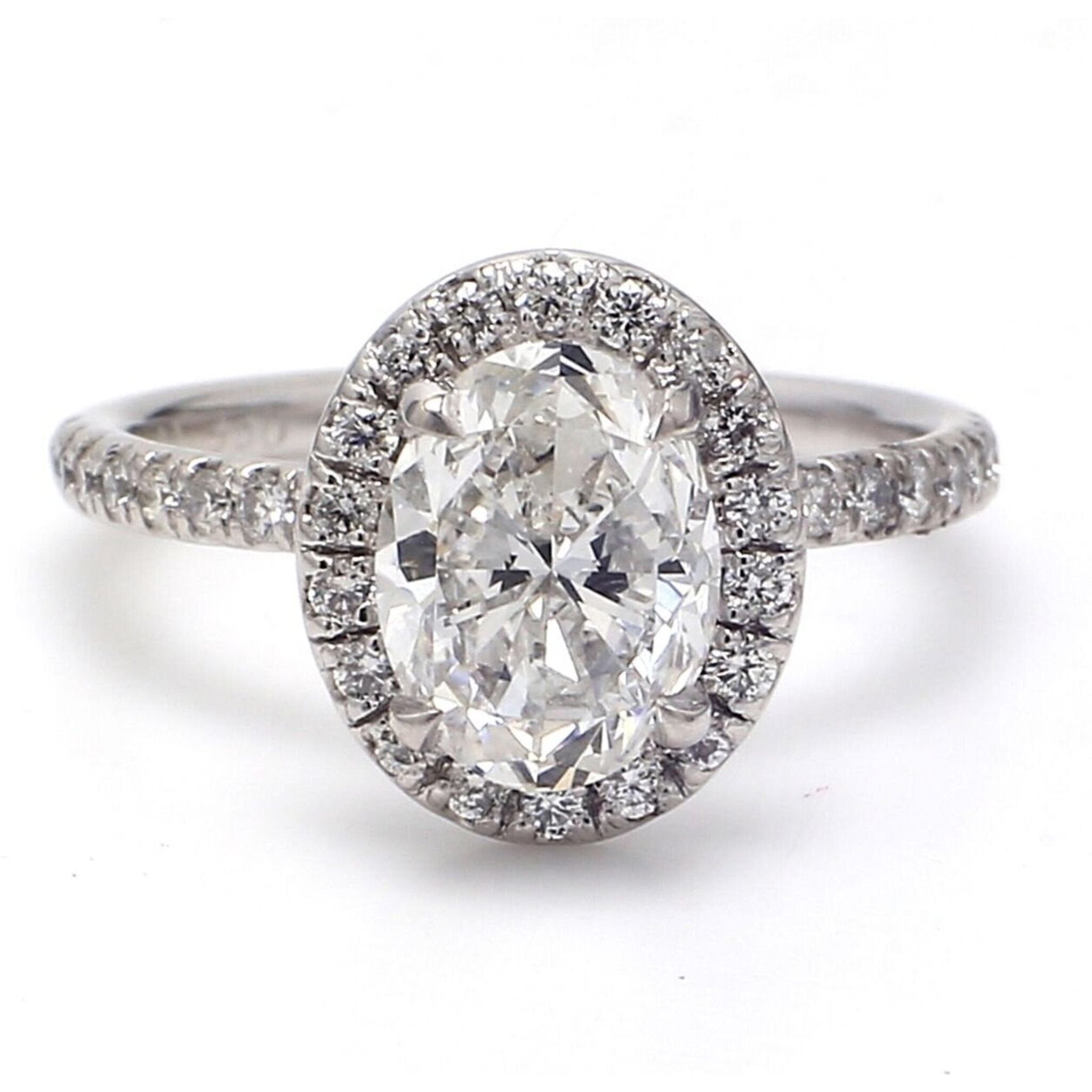 Ninacci Platinum Halo Radiance 0.42 Carat Total Diamond Weight Diamond Semi-Mount Ring - Size 7
