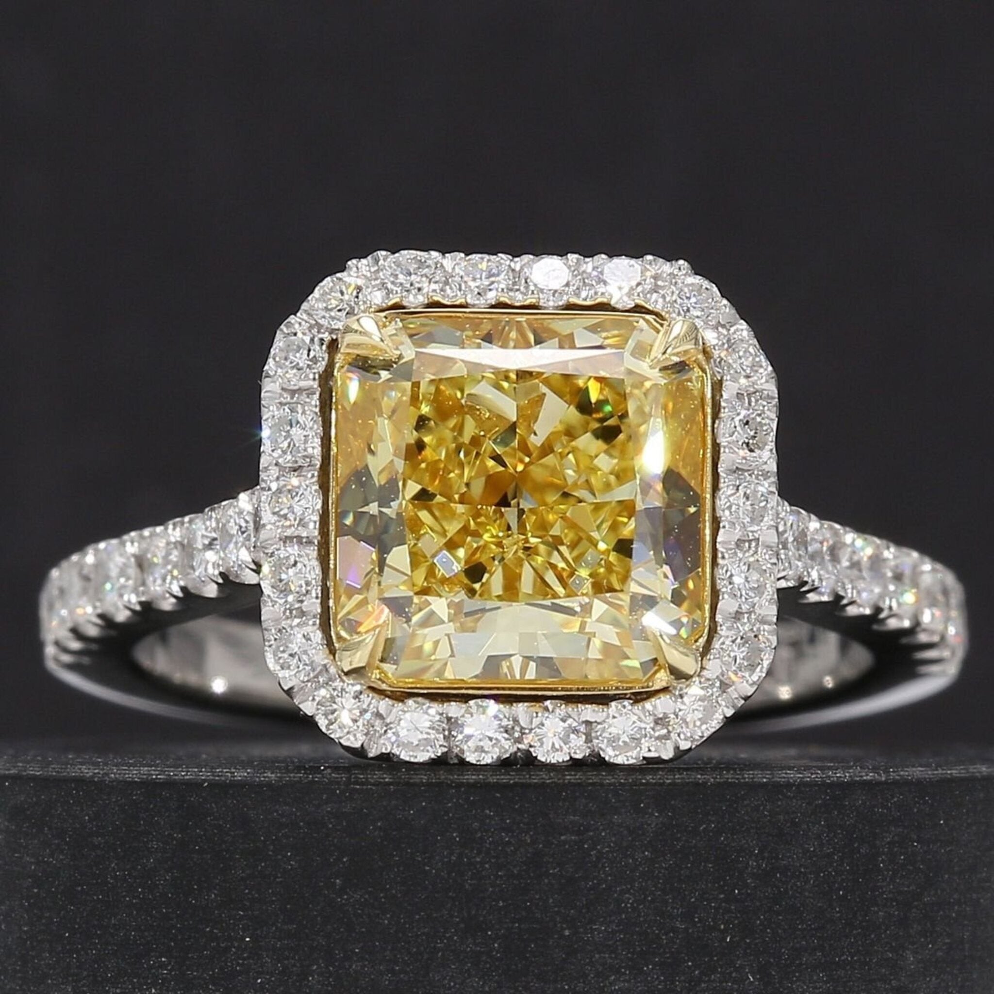 Ninacci Platinum Halo Semi-Mount Ring with Prong-Set Round Diamonds - 0.64 Carat Total Diamond Weight - Size 5.5
