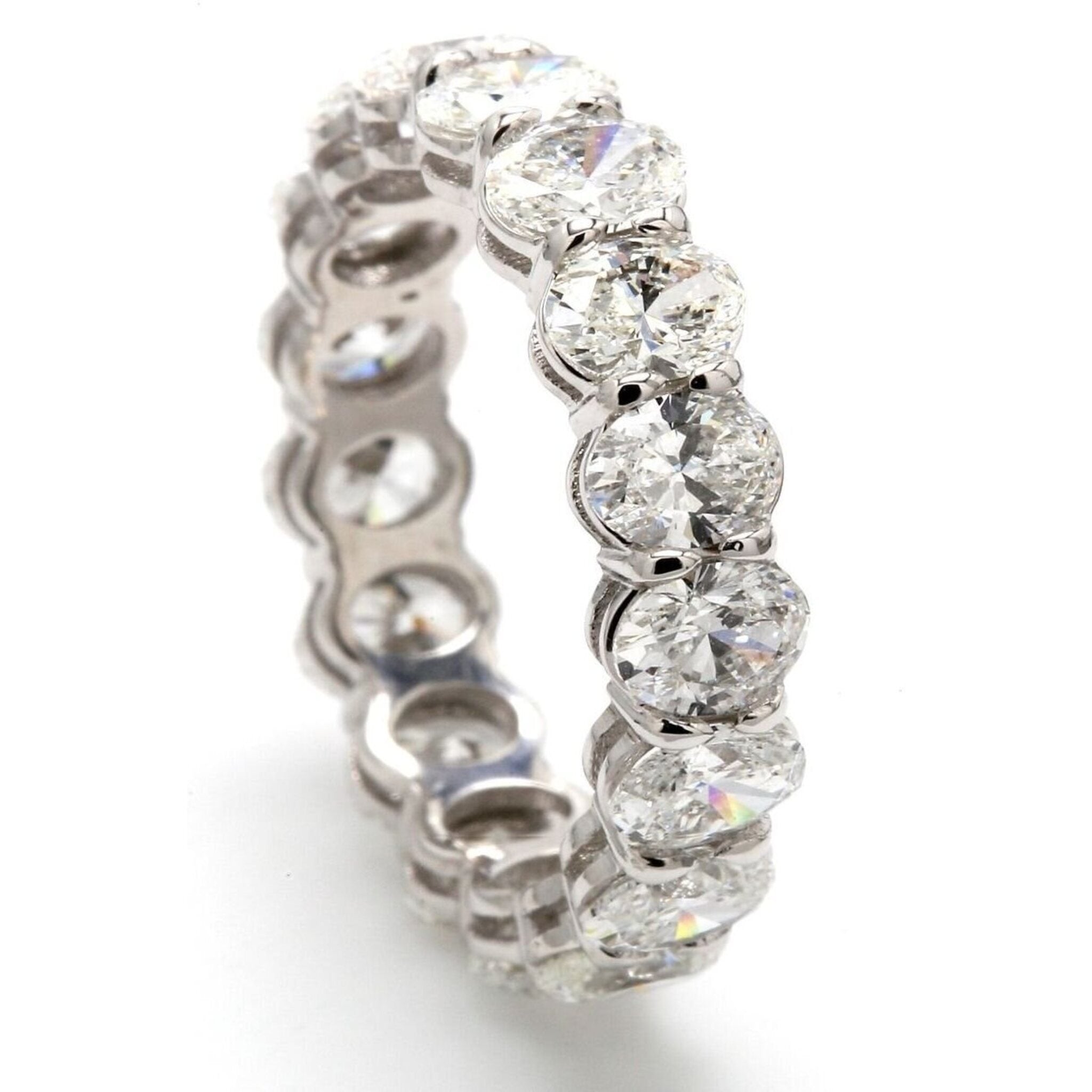 Ninacci Platinum Oval Diamond Eternity Band - 3.37 Carat Total Diamond Weight
